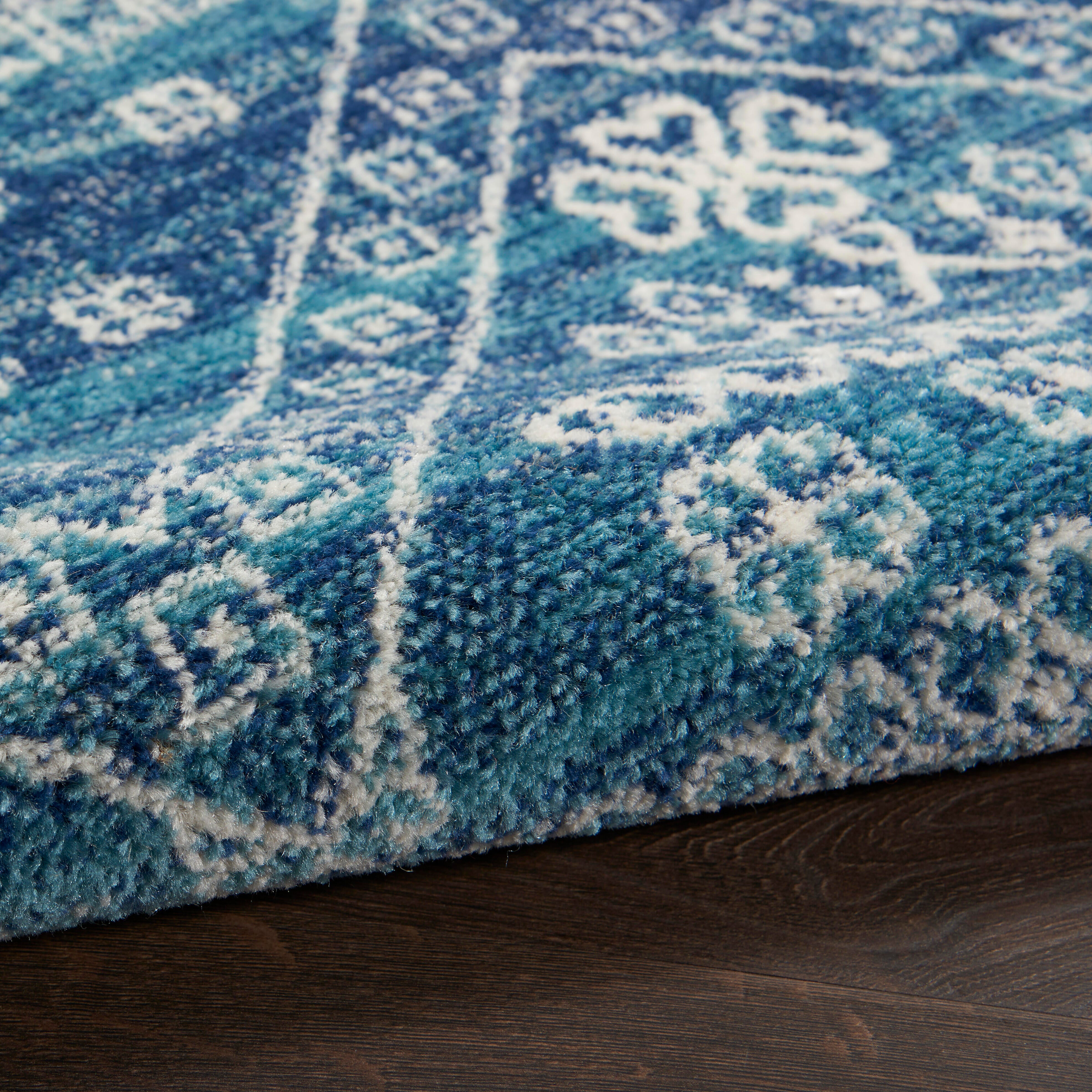 Nourison Nourison Passion 6'7" x 9'6" Navy Blue Bohemian Indoor Rug, Navy Blue, large