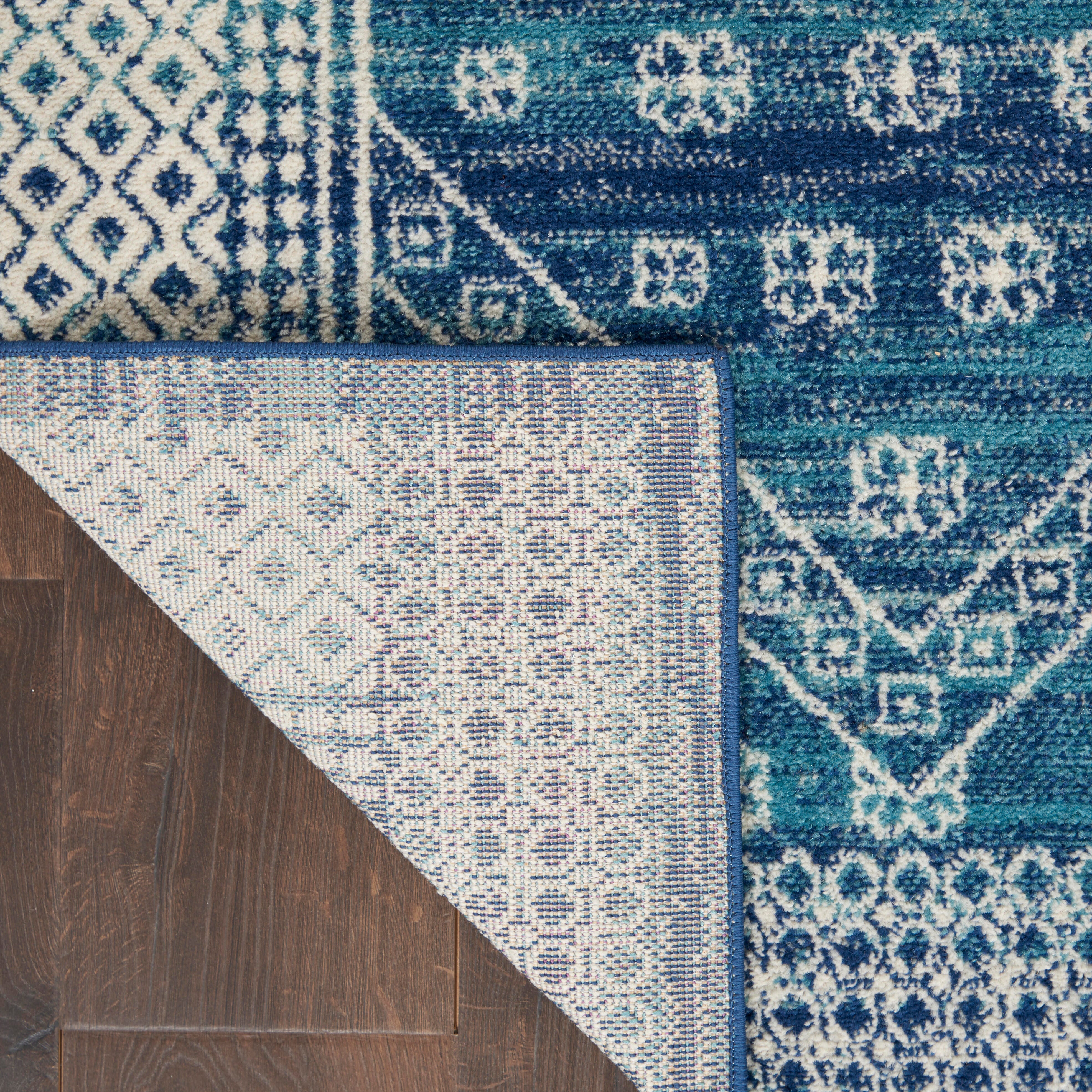 Nourison Nourison Passion 6'7" x 9'6" Navy Blue Bohemian Indoor Rug, Navy Blue, large