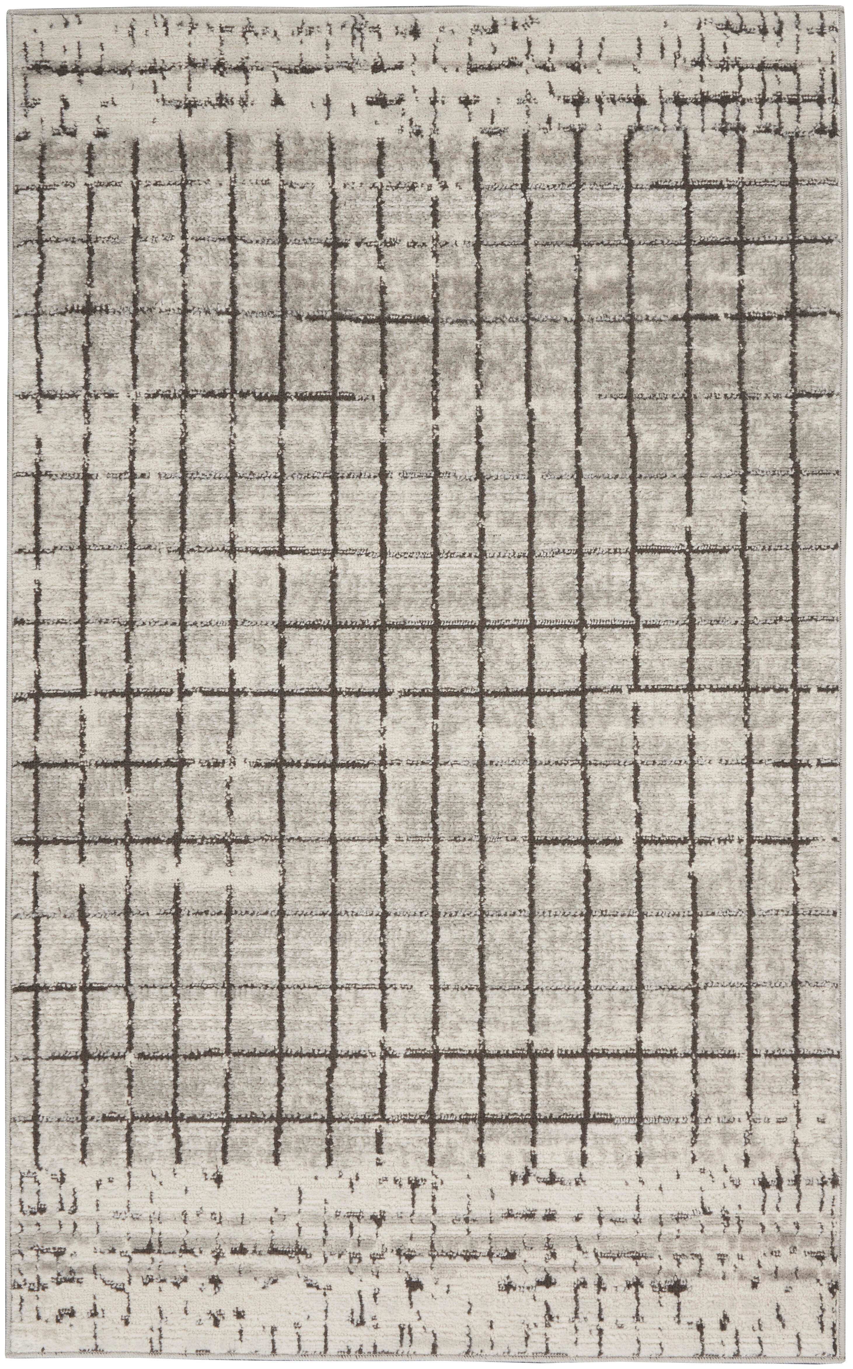 Nourison Nourison Quarry 3' x 5' Ivory/Grey Contemporary Indoor Rug, Ivory/Gray, large
