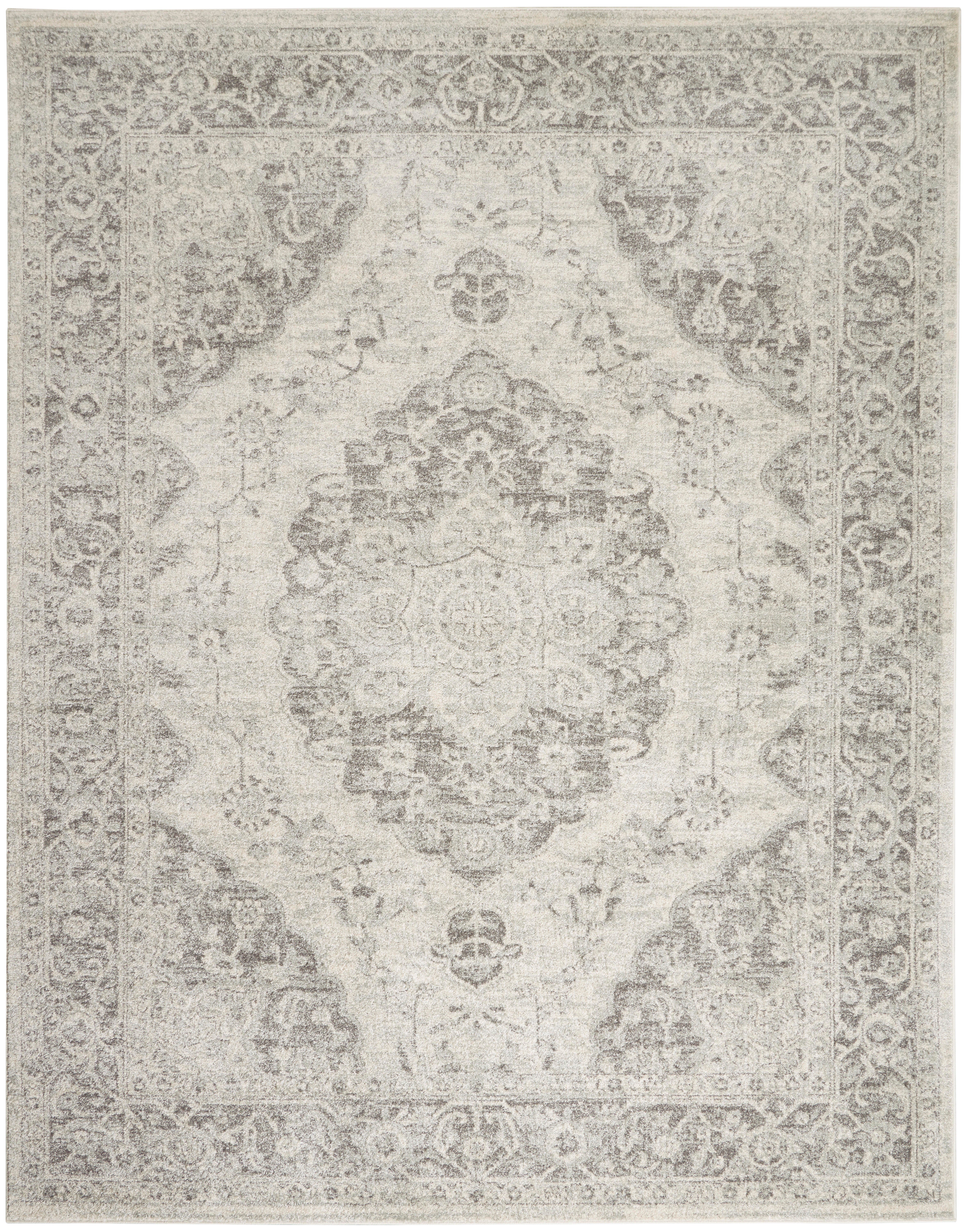 Nourison Home Nourison Tranquil 7' x 10' Ivory/Grey Vintage Indoor Rug, Ivory/Gray, large