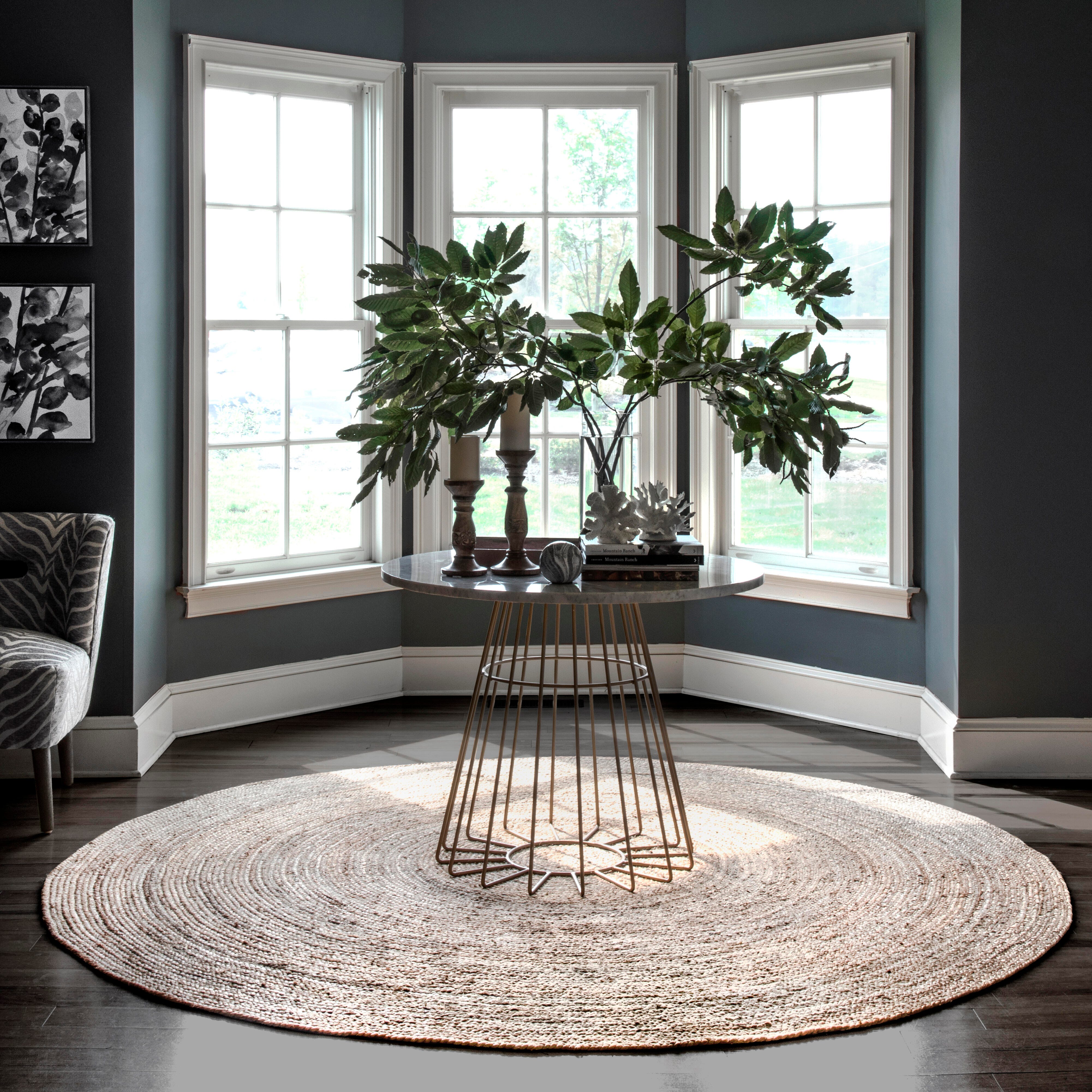 nuLOOM Hand Woven Rigo Jute 3' x 3' Rug, Natural, rollover