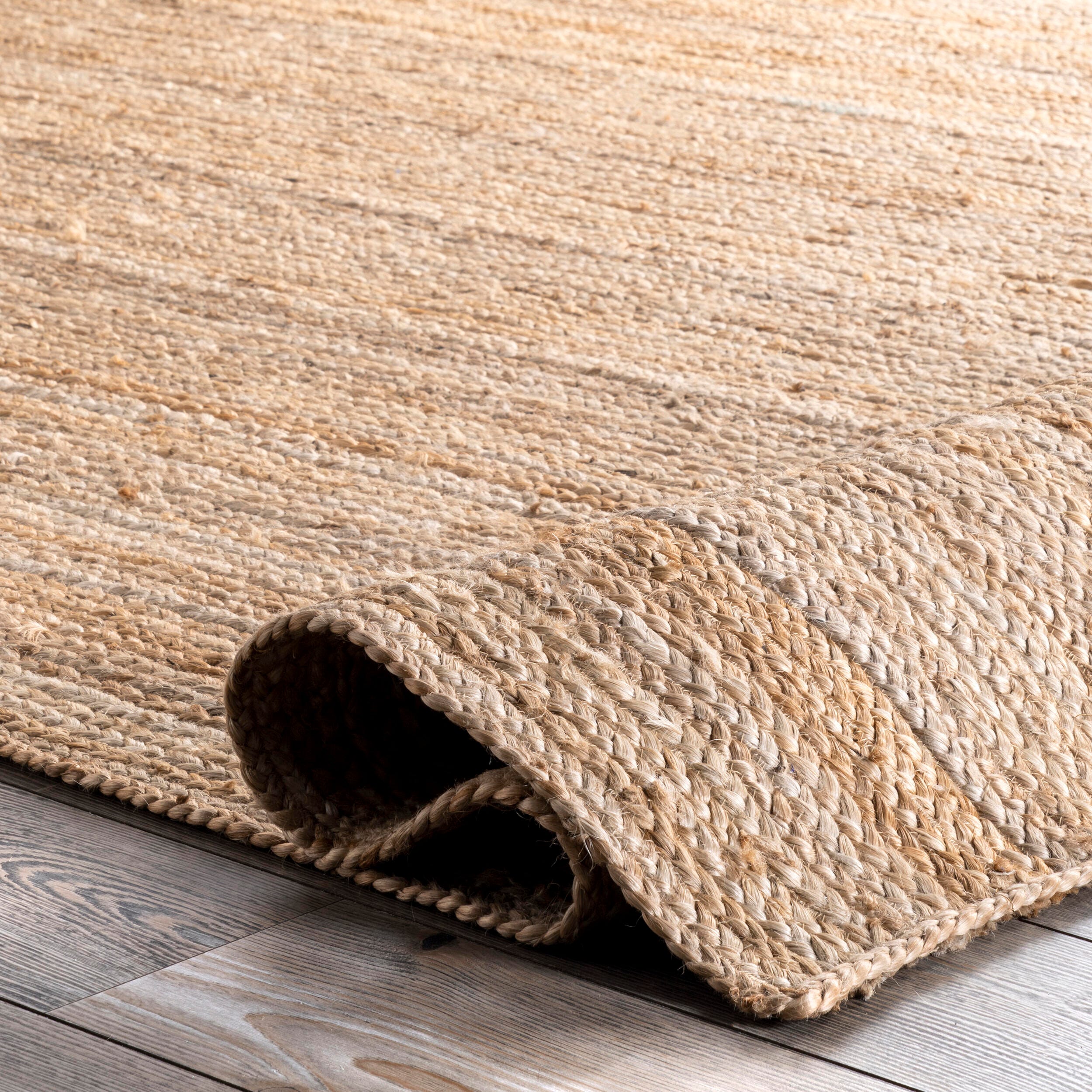 nuLOOM Hand Woven Rigo Jute 3' x 3' Rug, Natural, large