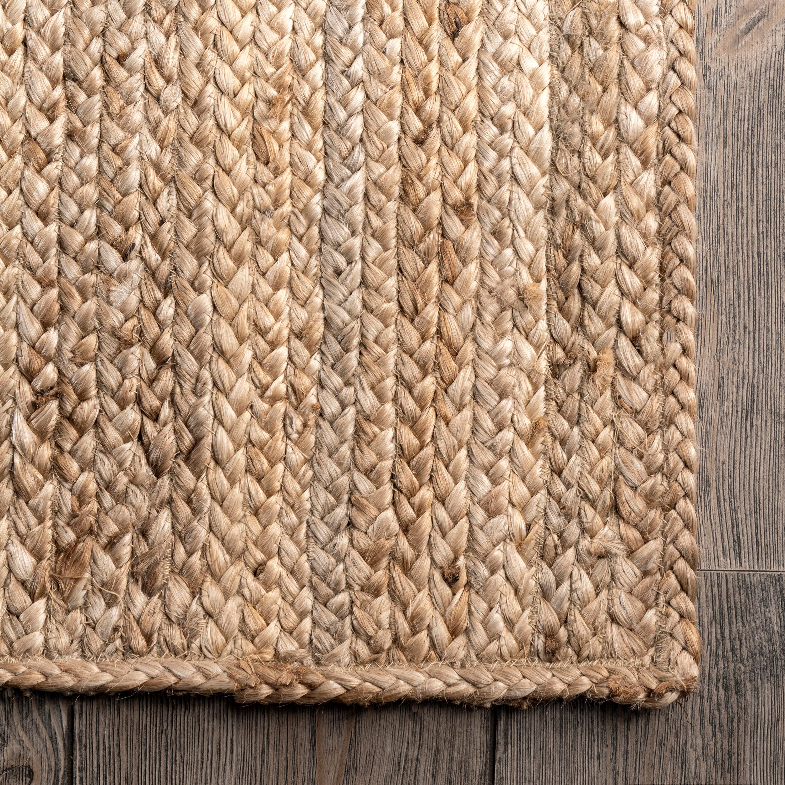 nuLOOM Hand Woven Rigo Jute 5' x 5' Rug, Natural, large