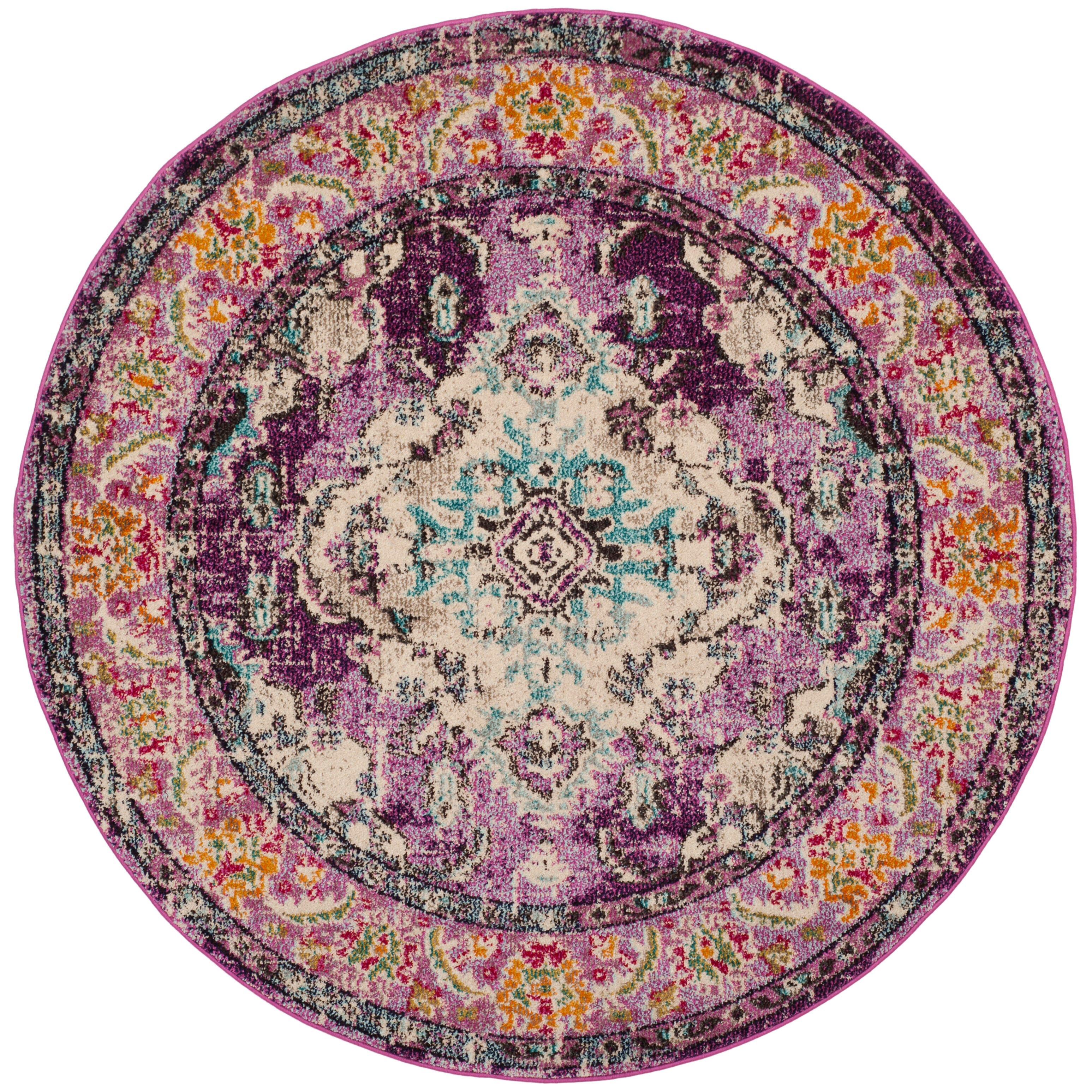 Safavieh Monaco Monaco 3' x 3' Round Accent Rug, Purple, rollover