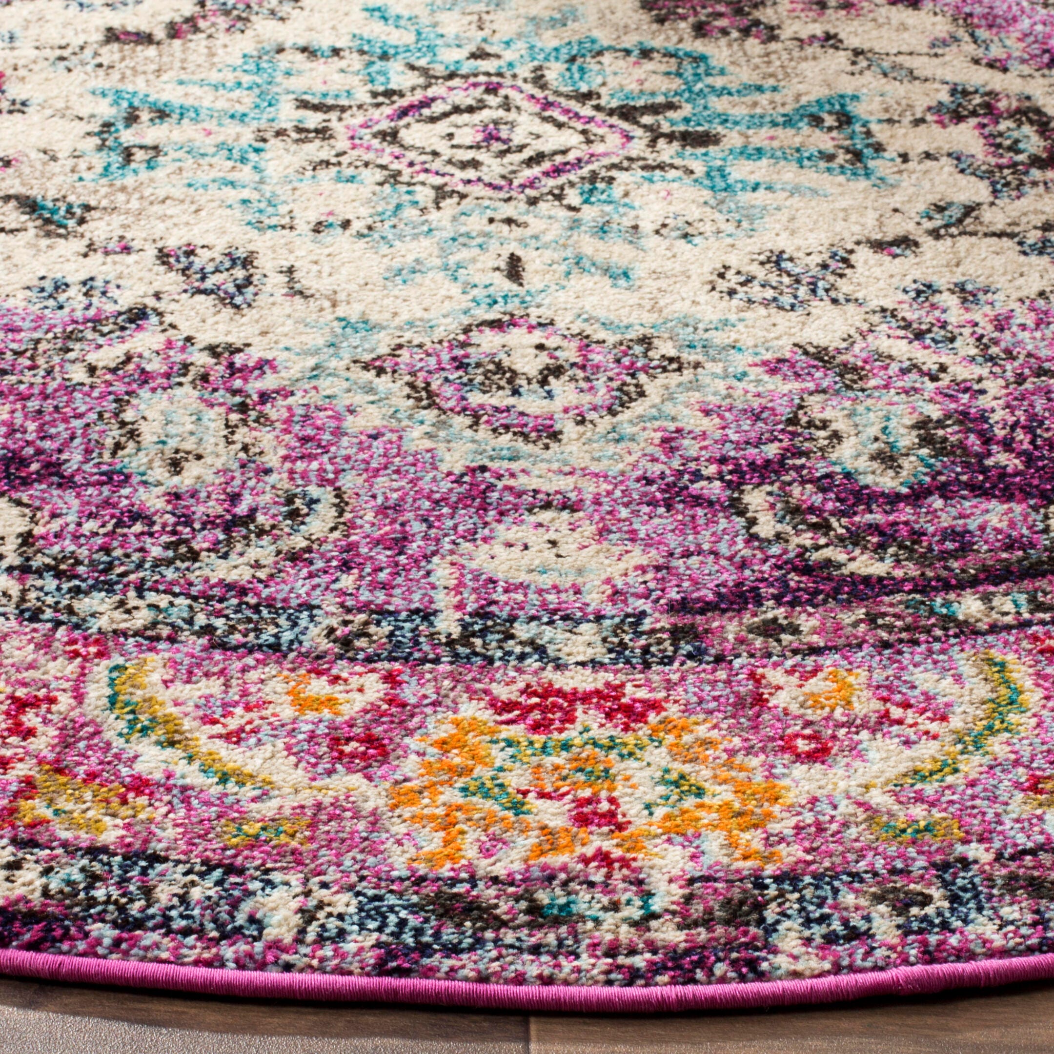 Safavieh Monaco Monaco 3' x 3' Round Accent Rug, Purple, large
