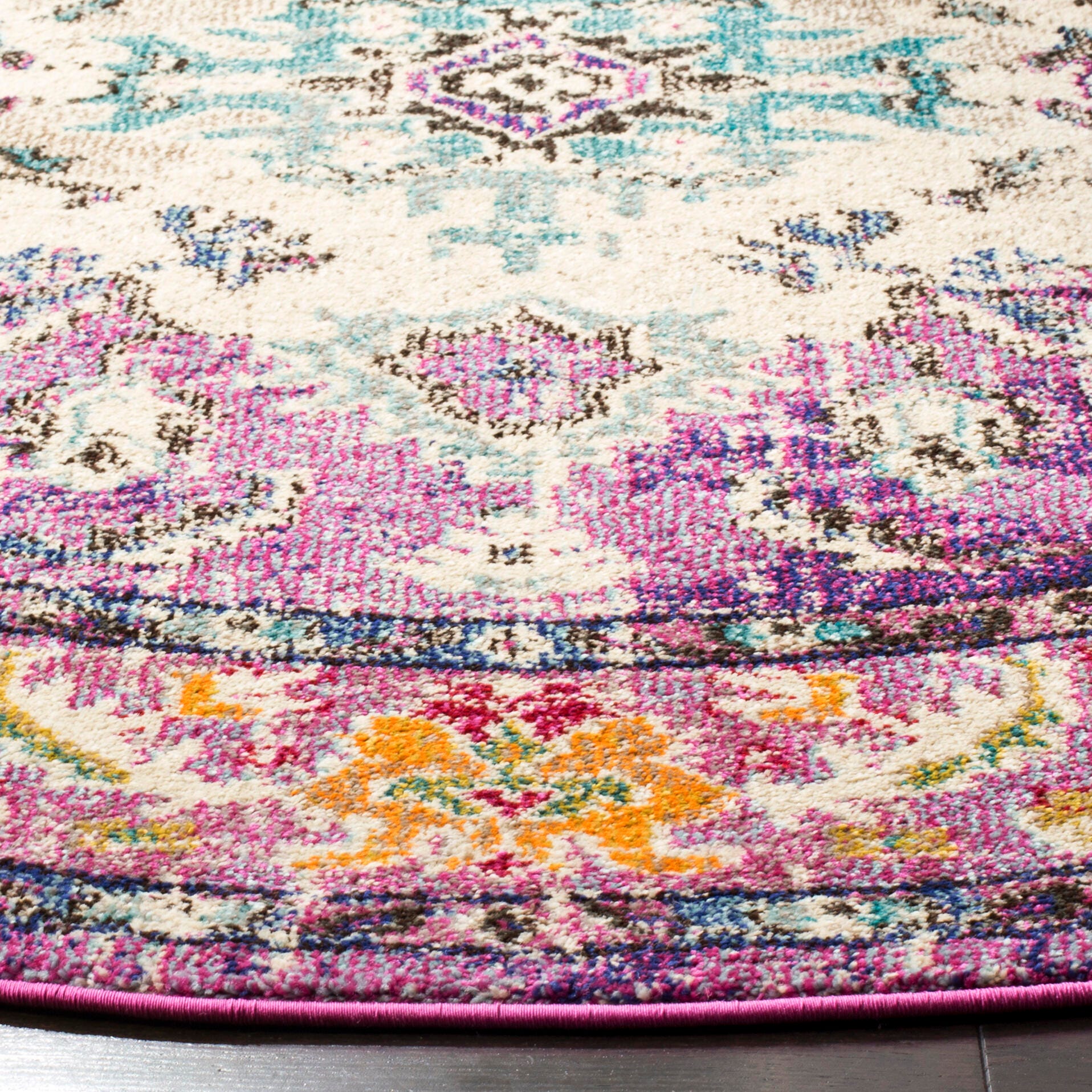 Safavieh Monaco Monaco 6'7" x 6'7" Round Area Rug, Purple, large