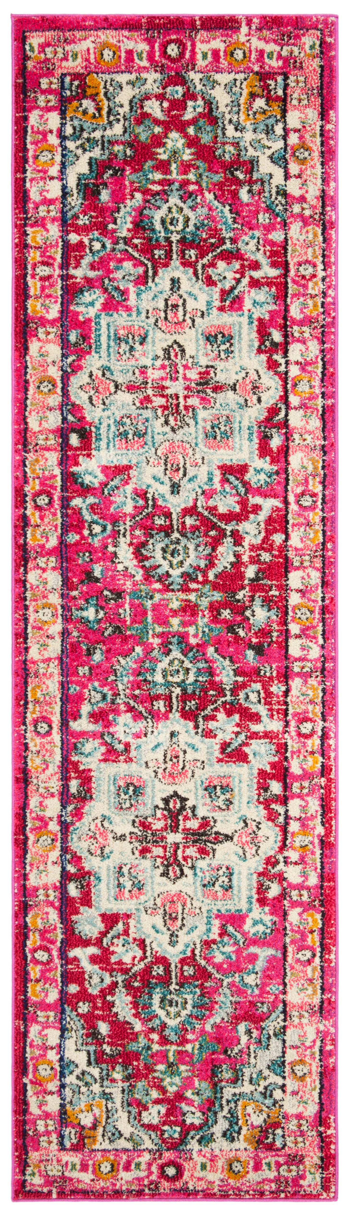 Safavieh Monaco 2'2" x 8' Runner, Fuchsia/Light Blue, large