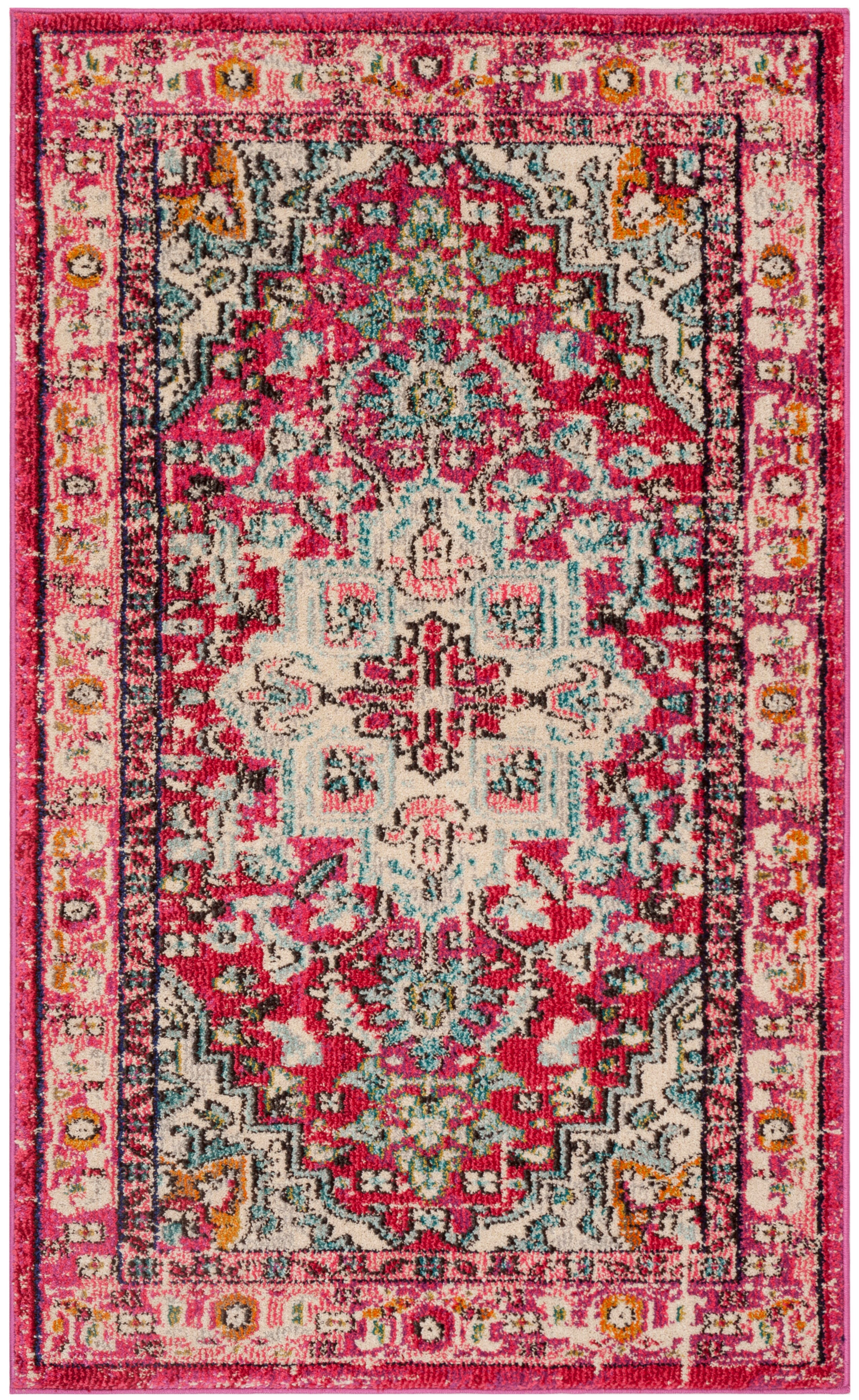 Safavieh Monaco 4' x 5'7" Accent Rug, Fuchsia/Light Blue, large