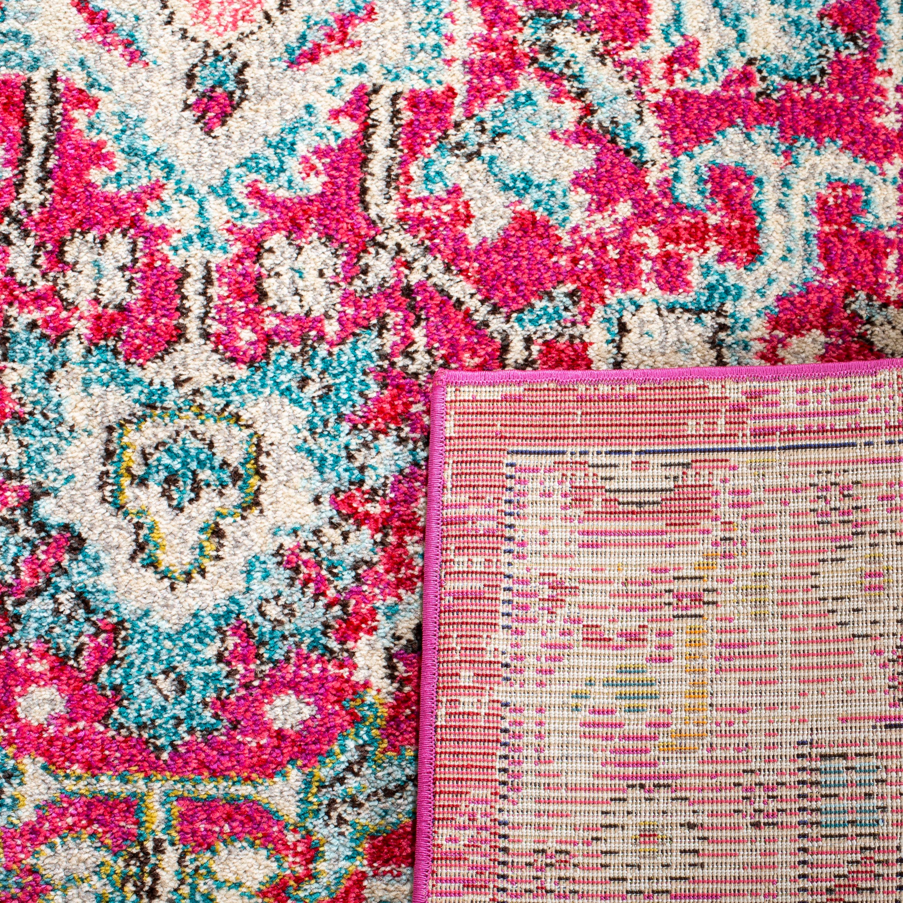 Safavieh Monaco 4' x 5'7" Accent Rug, Fuchsia/Light Blue, large