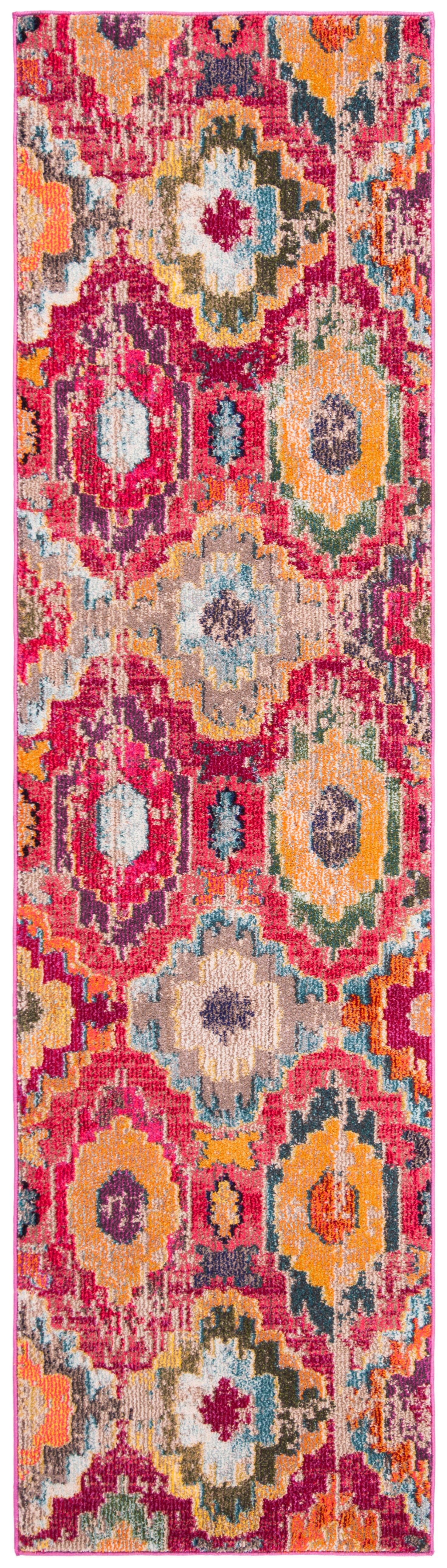 Safavieh Monaco 2'2" x 8' Runner, Red/Blue, large