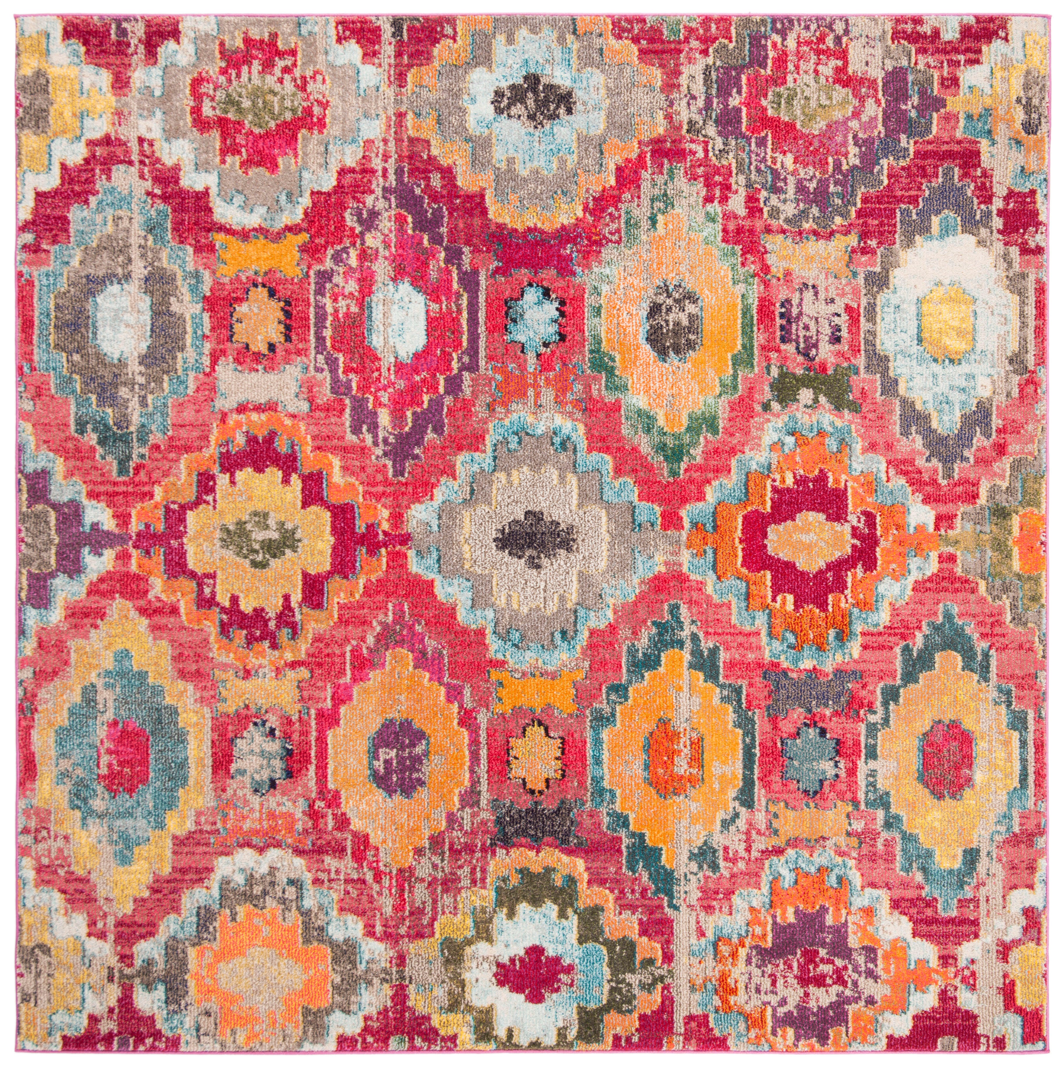 Safavieh Monaco 6'7" x 6'7" Square Area Rug, Red/Blue, large