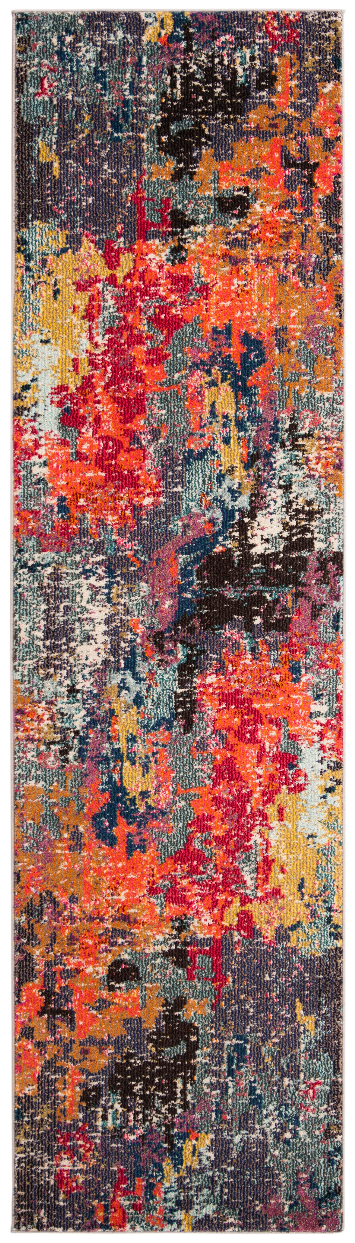 Safavieh Monaco 2'2" x 8' Runner, Blue/Orange, large