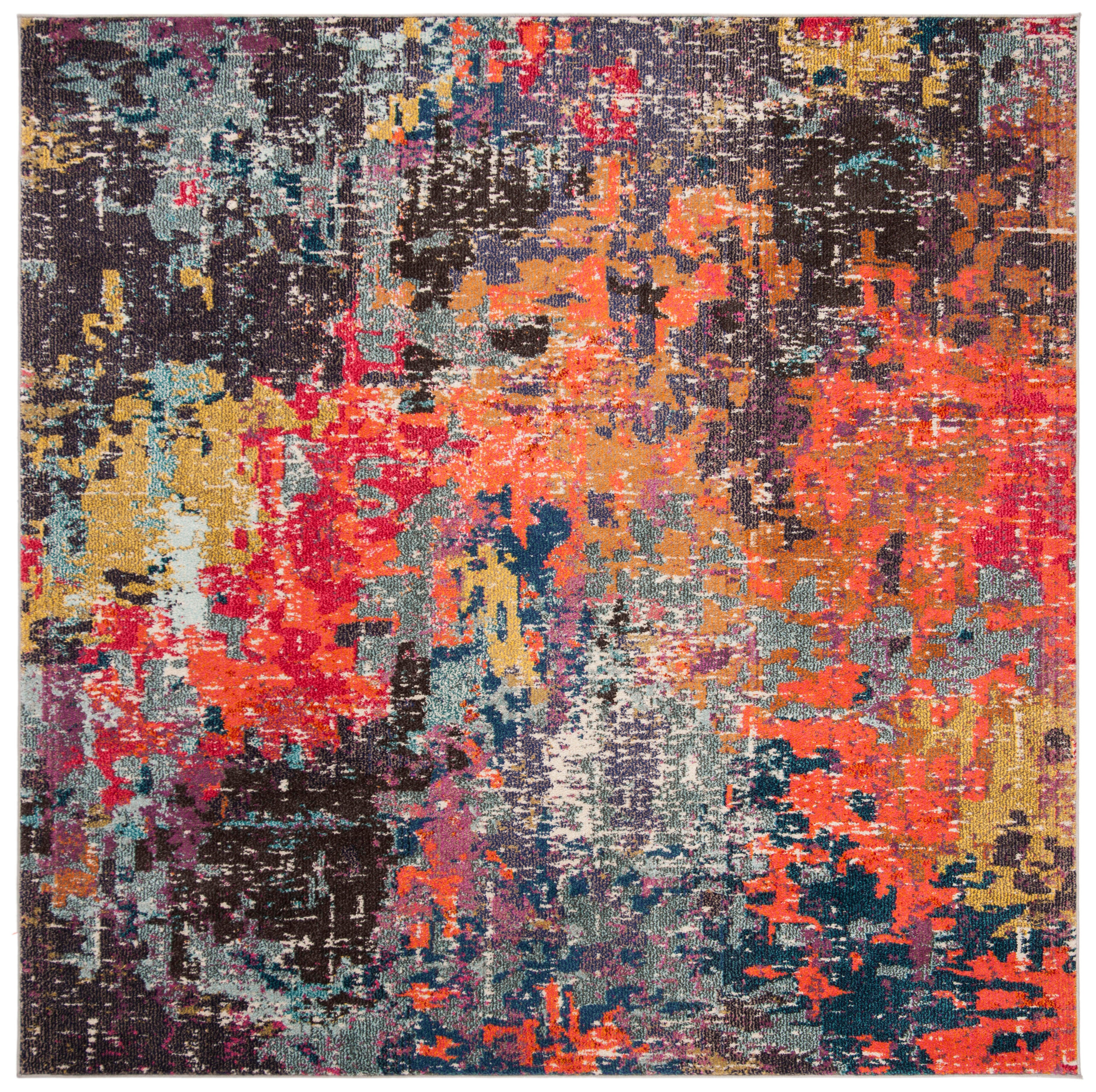 Safavieh Monaco 6'7" x 6'7" Square Area Rug, Blue/Orange, large