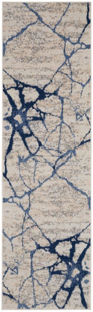 Nourison River Flow 2'3" X 7'3" Abstract Runner, Ivory Blue
