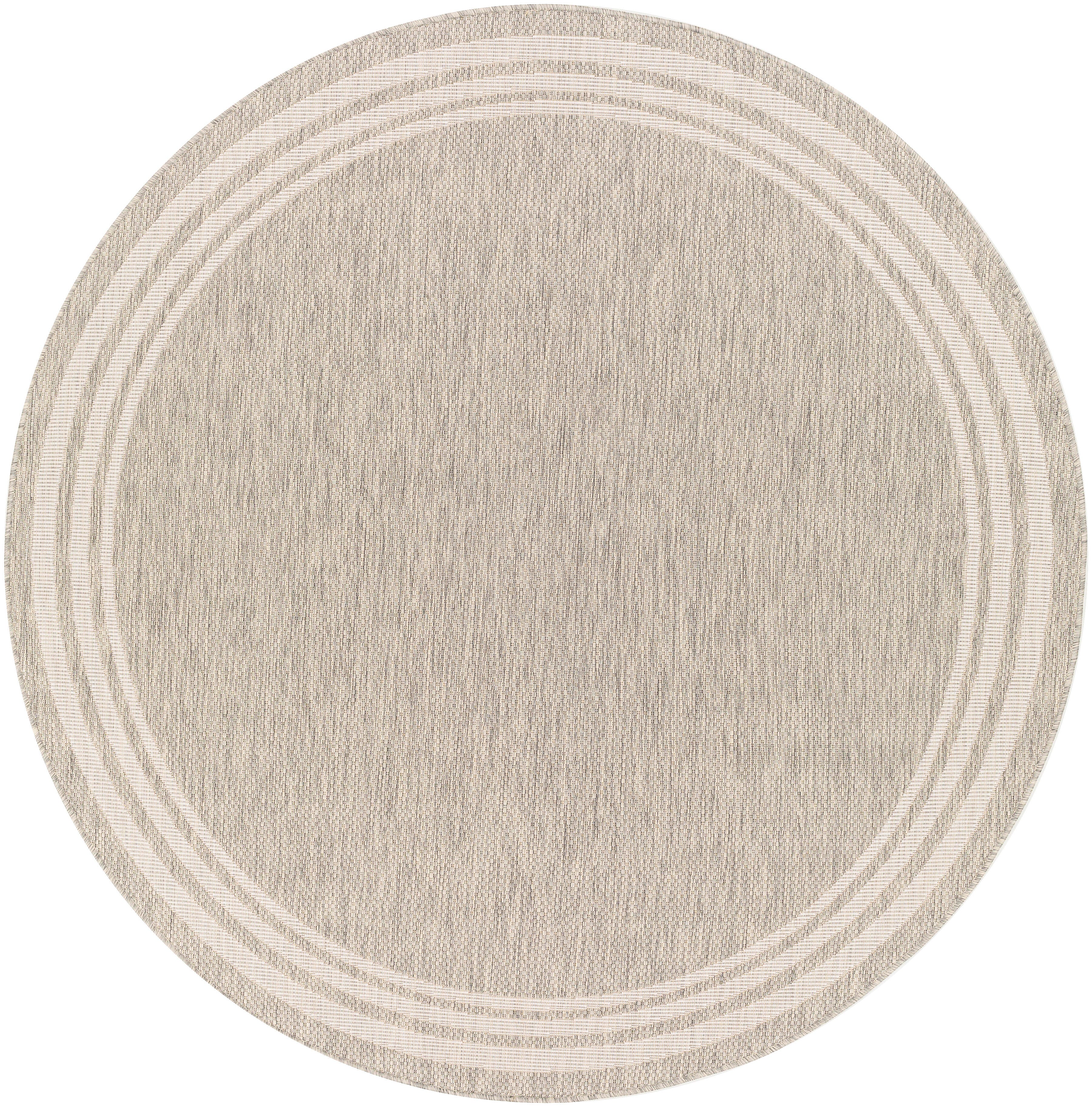 Surya Eagean 5'3" Round Area Rug, Beige, large
