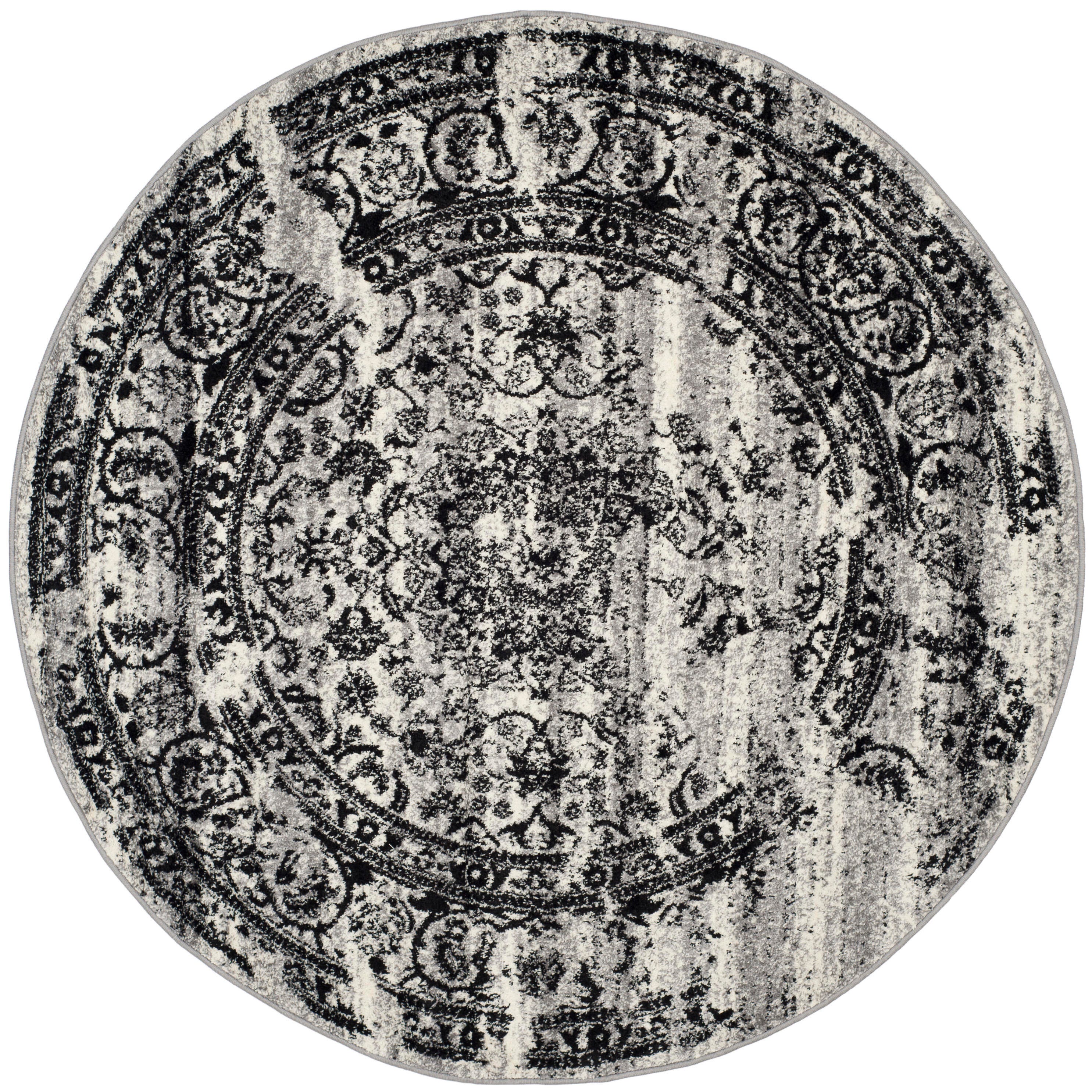 Safavieh Adirondack 6' x 6' Round Area Rug, Silver/Black, large