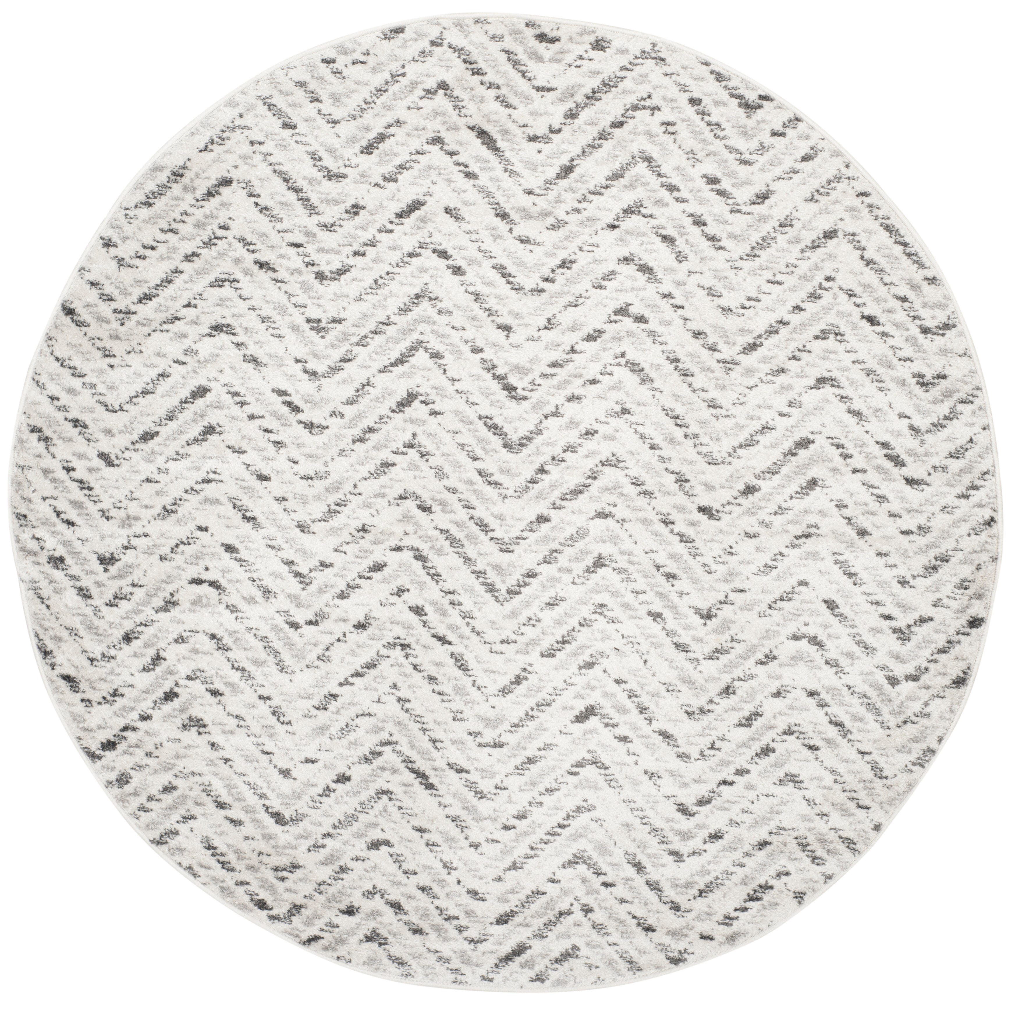Safavieh Adirondack Adirondack 6' x 6' Round Area Rug, Ivory/Charcoal, large