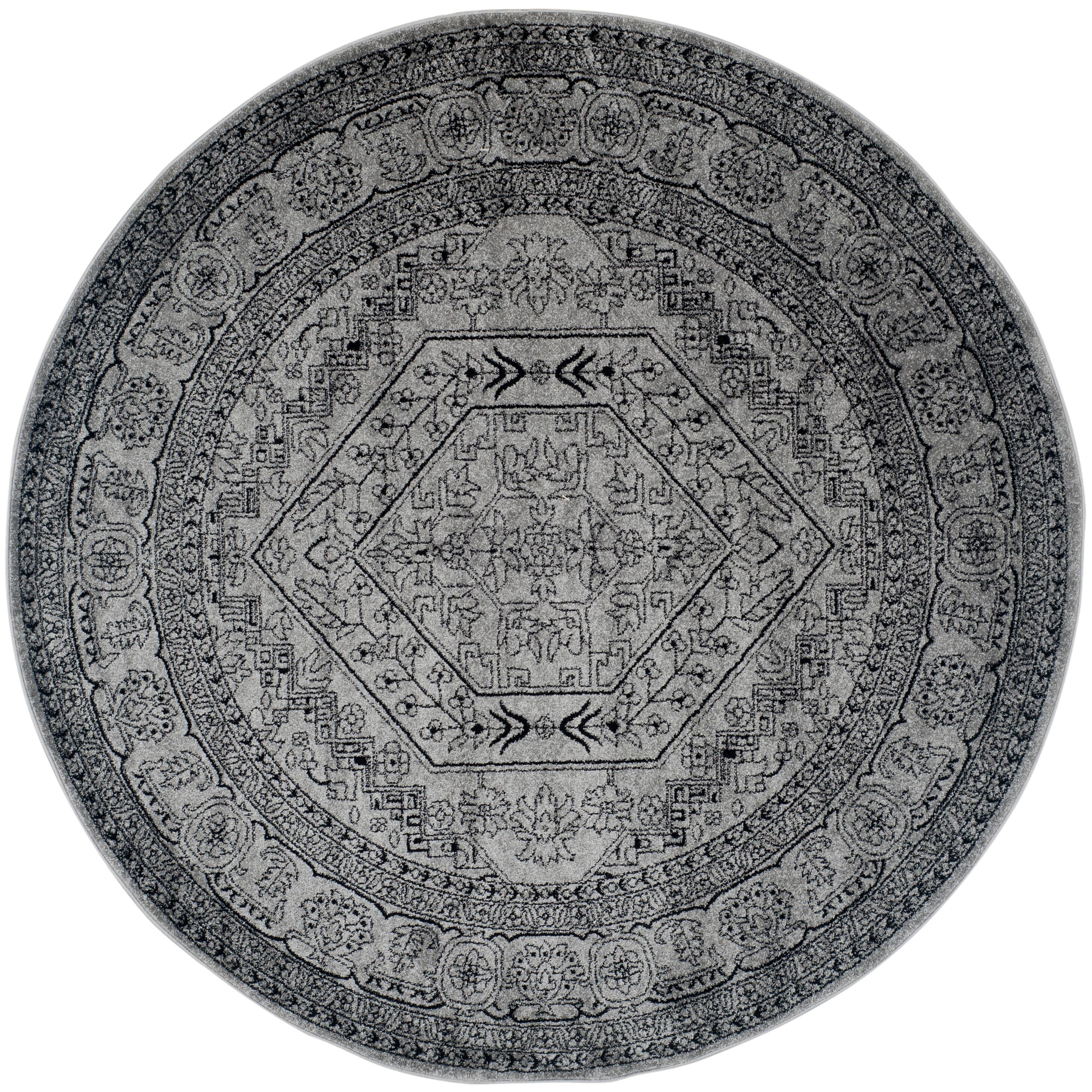 Safavieh Adirondack 8' x 8' Round Area Rug, Silver/Black, rollover