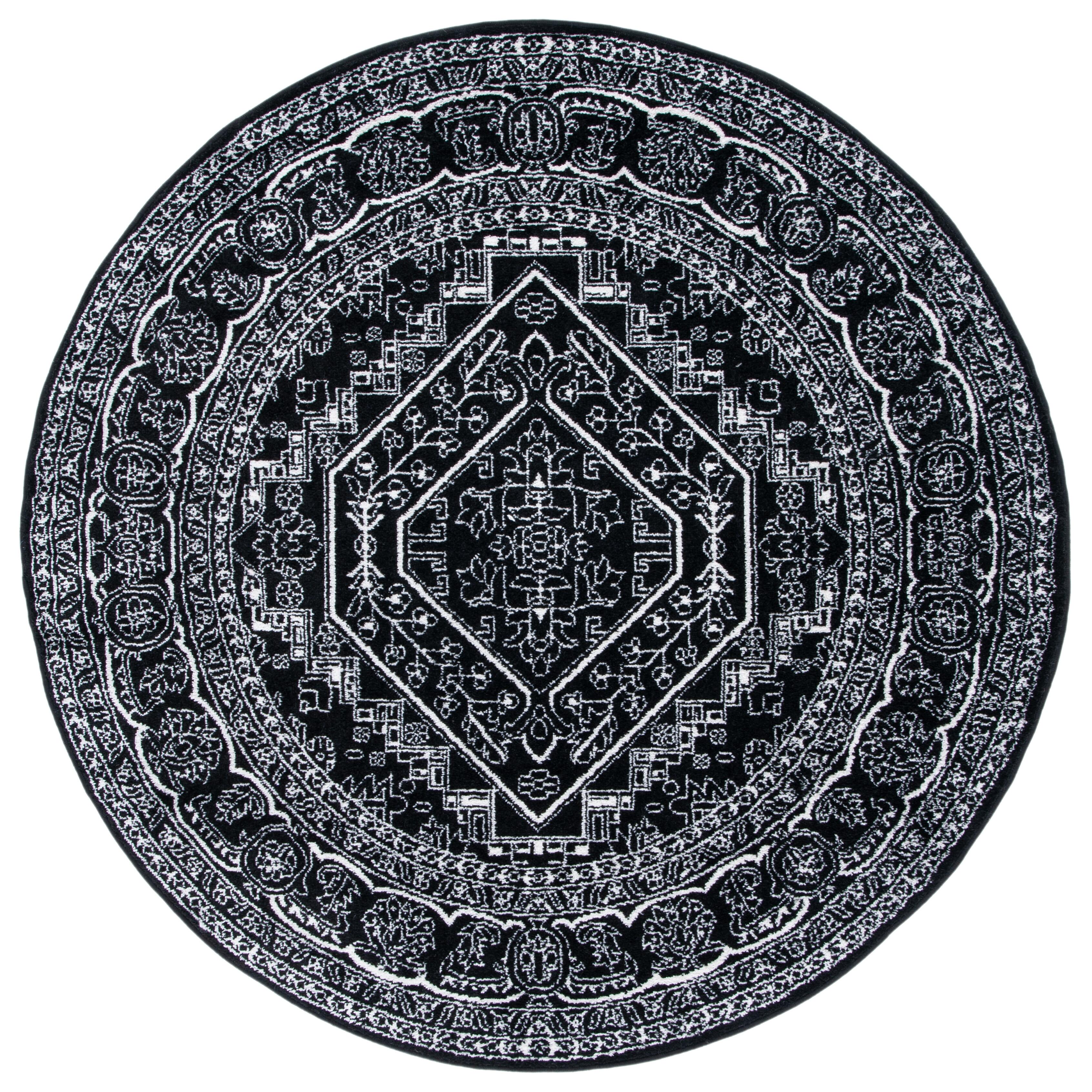 Safavieh Adirondack 6' x 6' Round Area Rug, Black/Ivory, large