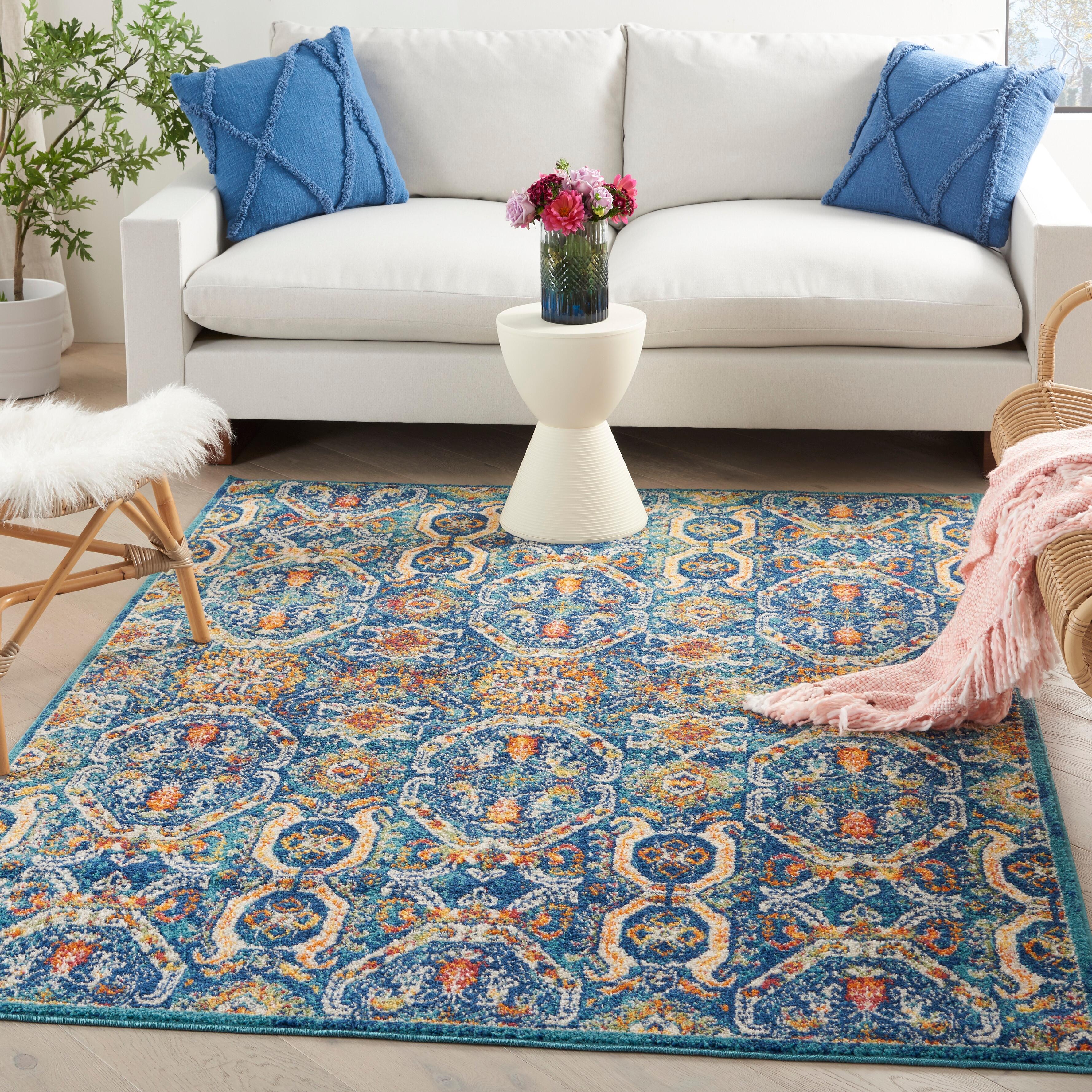 Nourison Home Nourison Allur 5'3" x 7'3" Blue Multicolor Bohemian Indoor Rug, , rollover