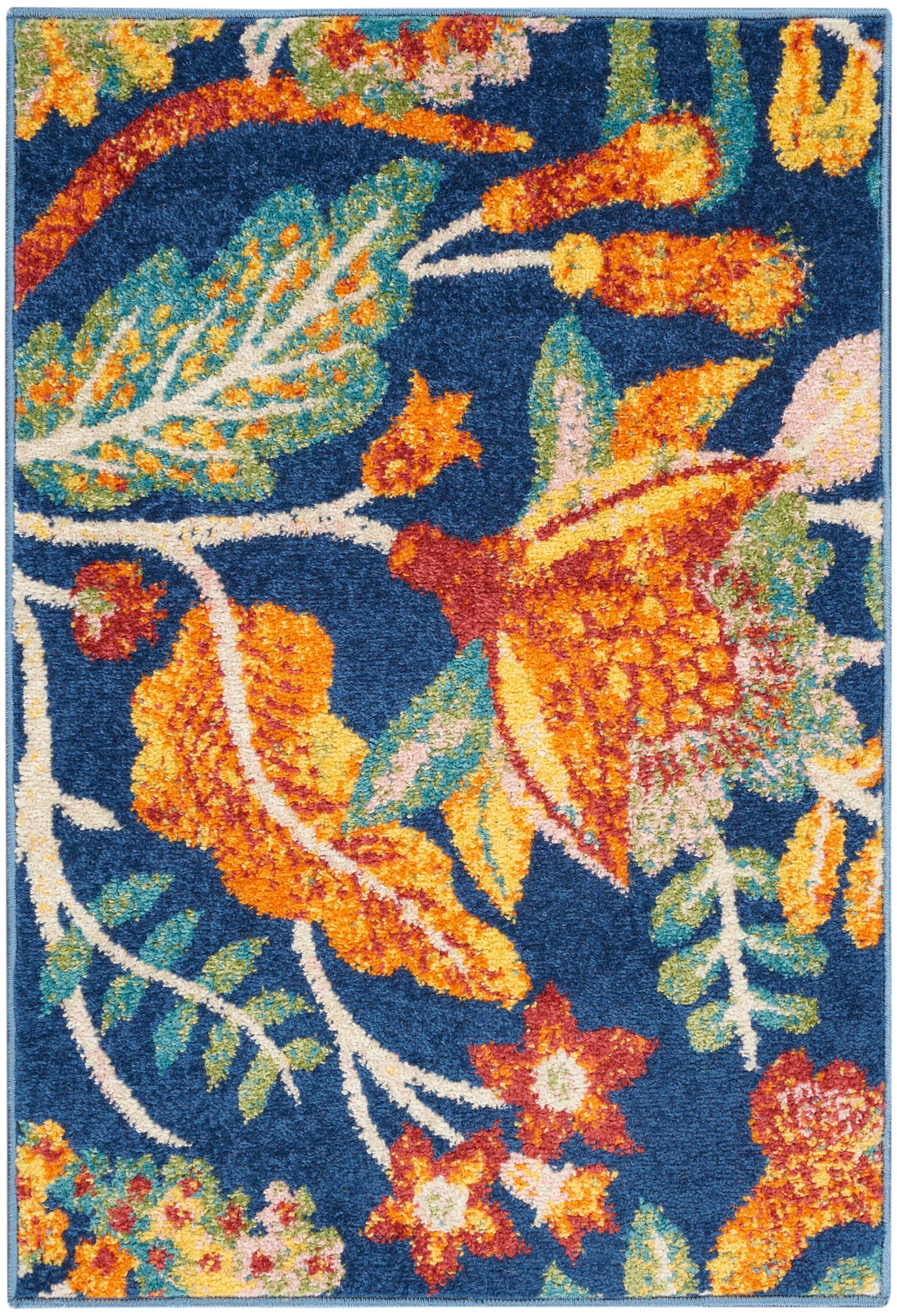 Nourison Home Allur 2' x 3' Botanical Accent Rug, Navy, large