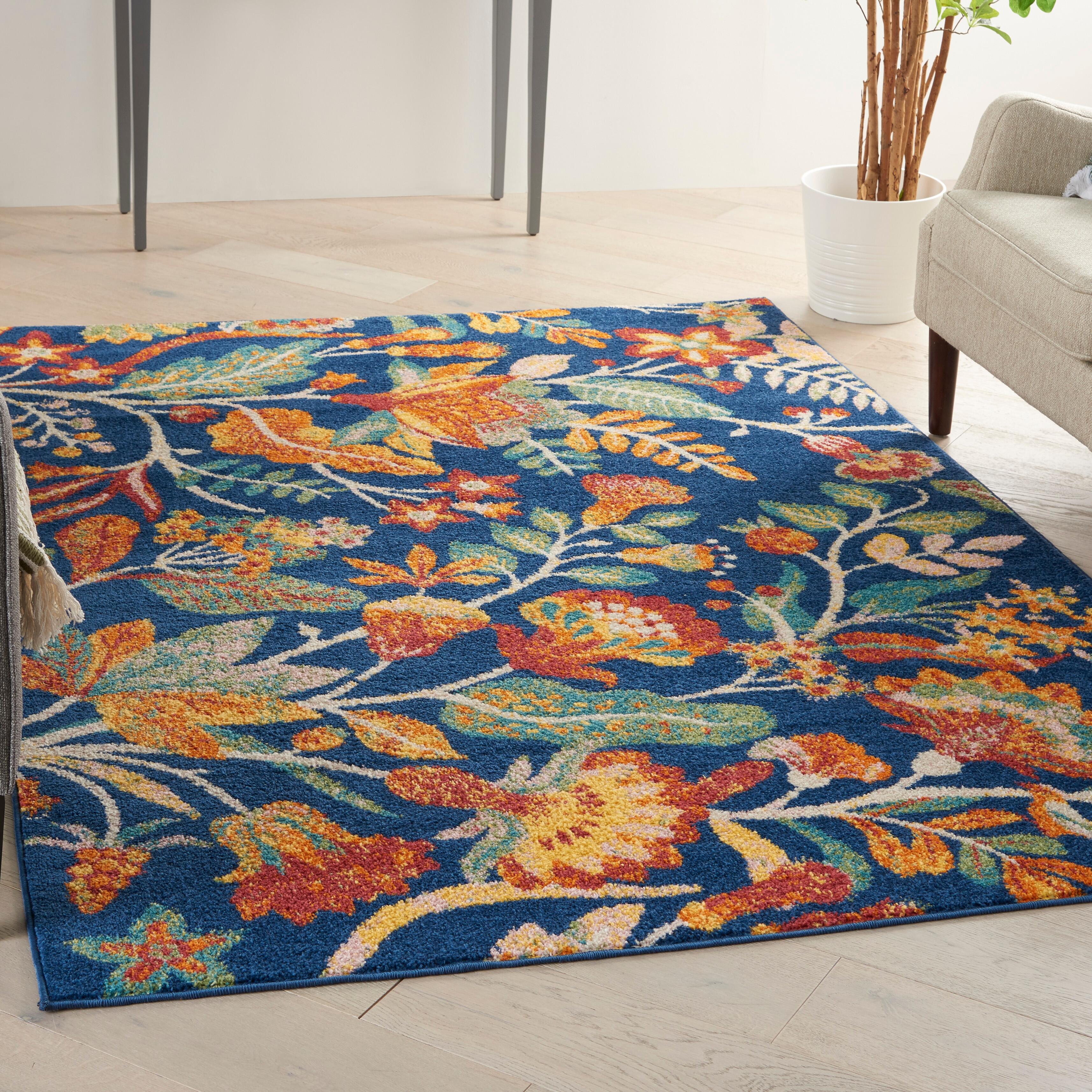 Nourison Home Nourison Allur 4' x 6' Navy Multicolor Bohemian Indoor Rug, Navy, rollover