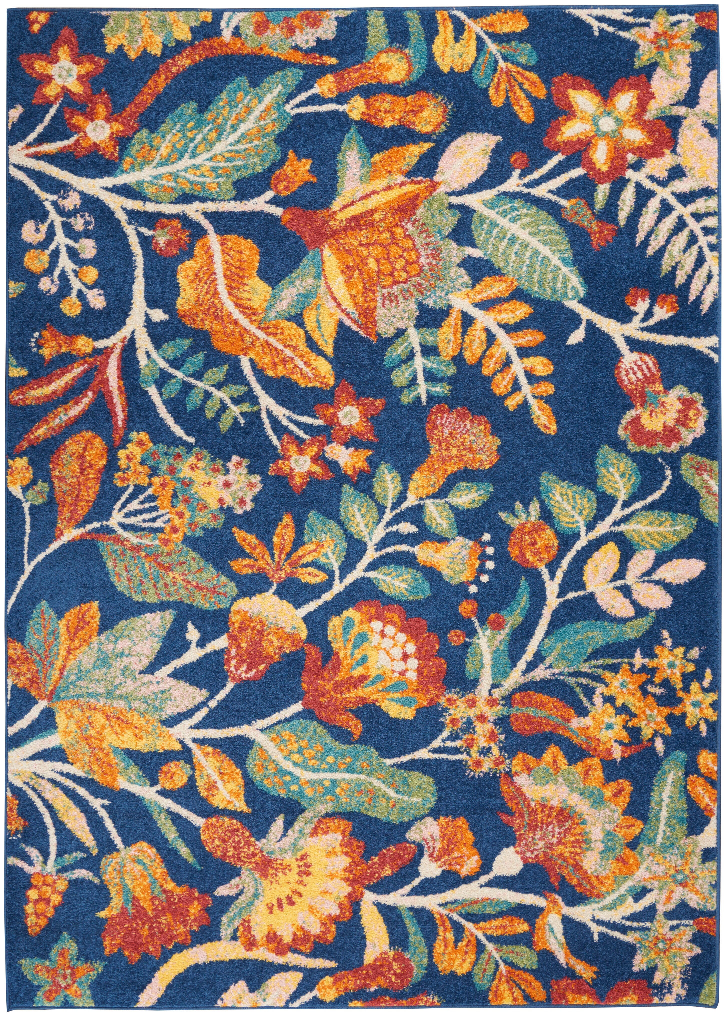 Nourison Home Nourison Allur 4' x 6' Navy Multicolor Bohemian Indoor Rug, Navy, large