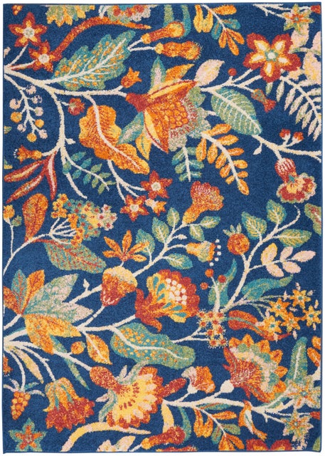 Nourison Home Allur 5'3" x 7'3" Navy Multicolor Bohemian Indoor Rug