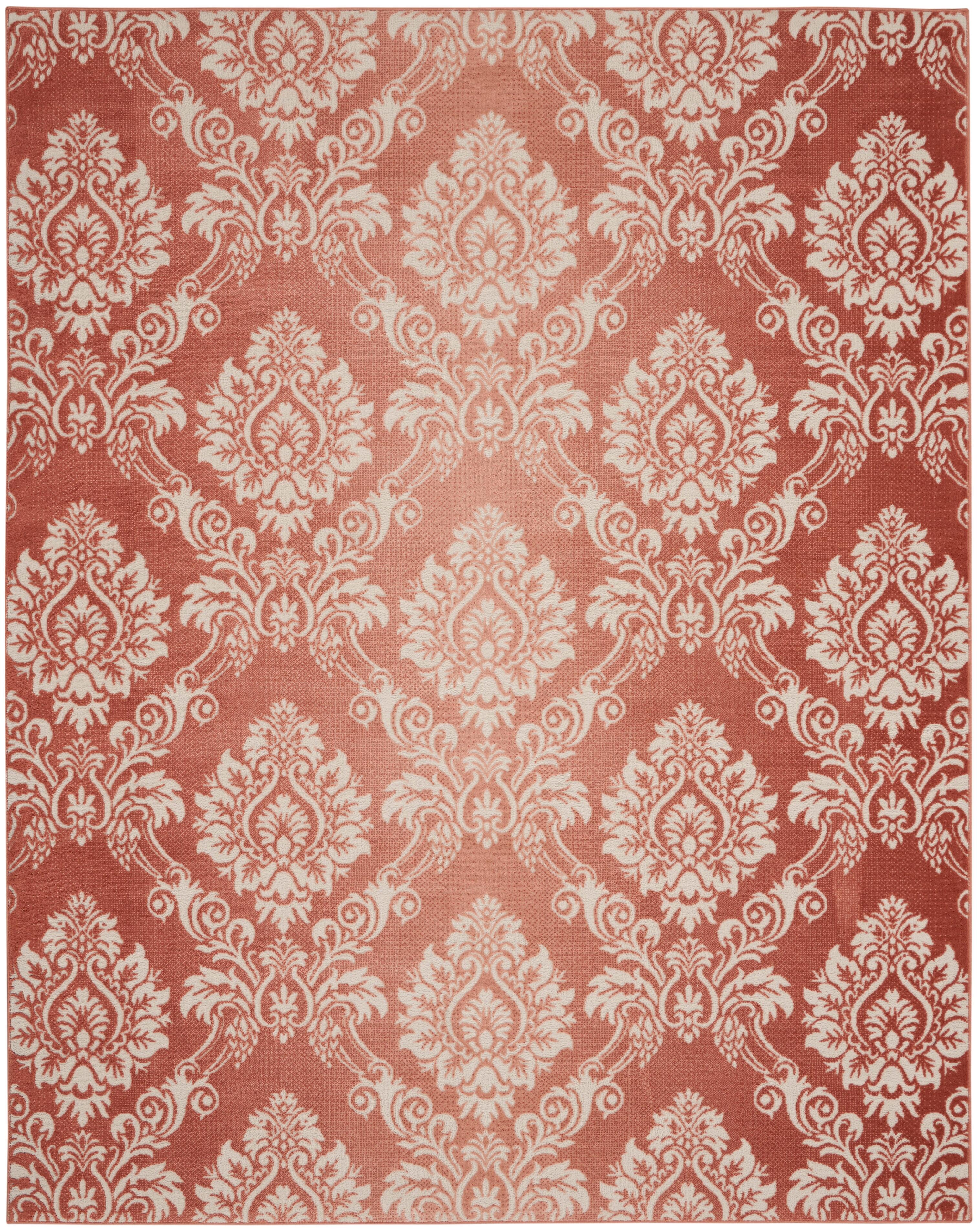 Nourison Nourison Elation 7'10" x 9'10" Brick Ivory Vintage Indoor Rug, Brick, large