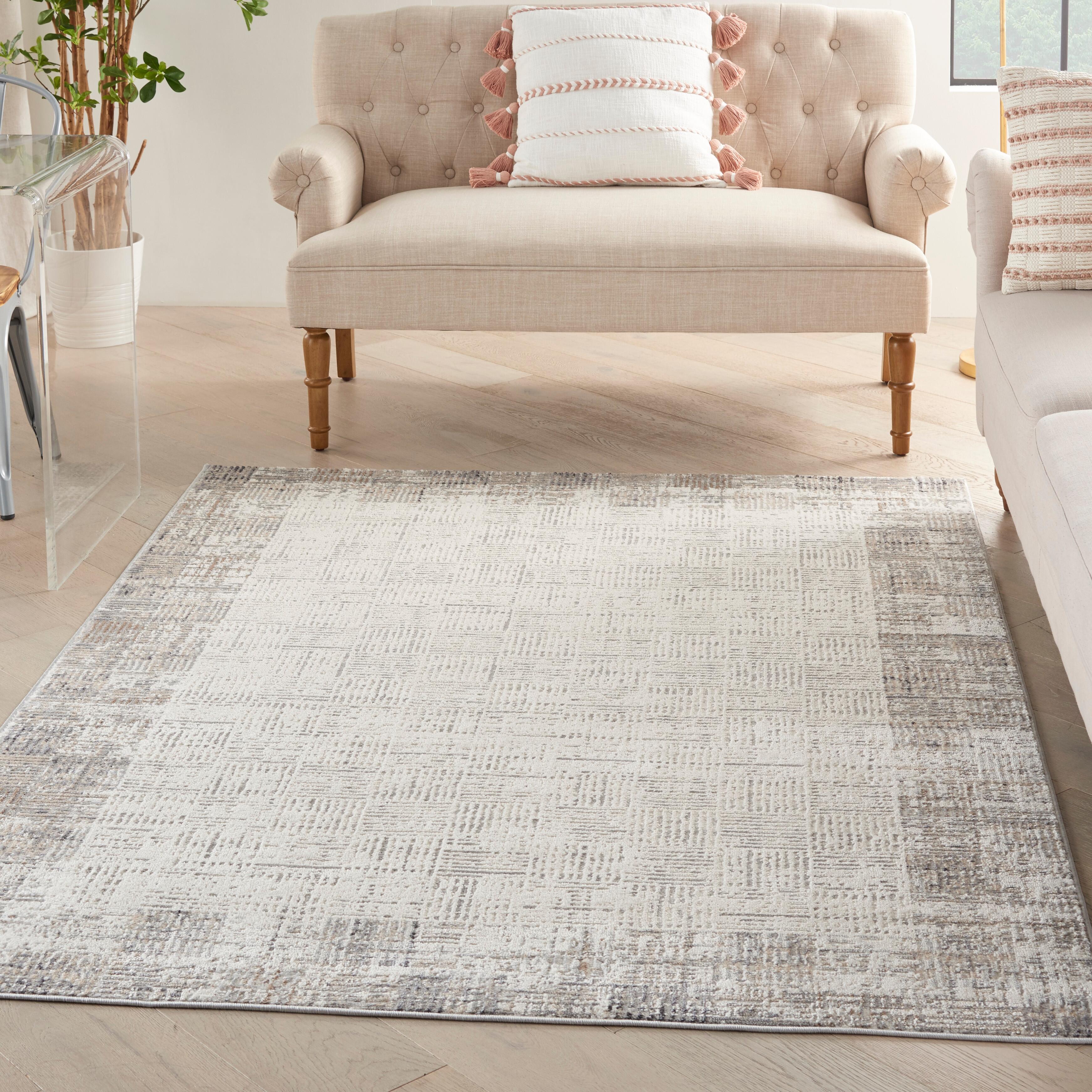 Nourison Nourison Elation 4' x 6' Ivory Grey Modern Indoor Rug, Cream, rollover