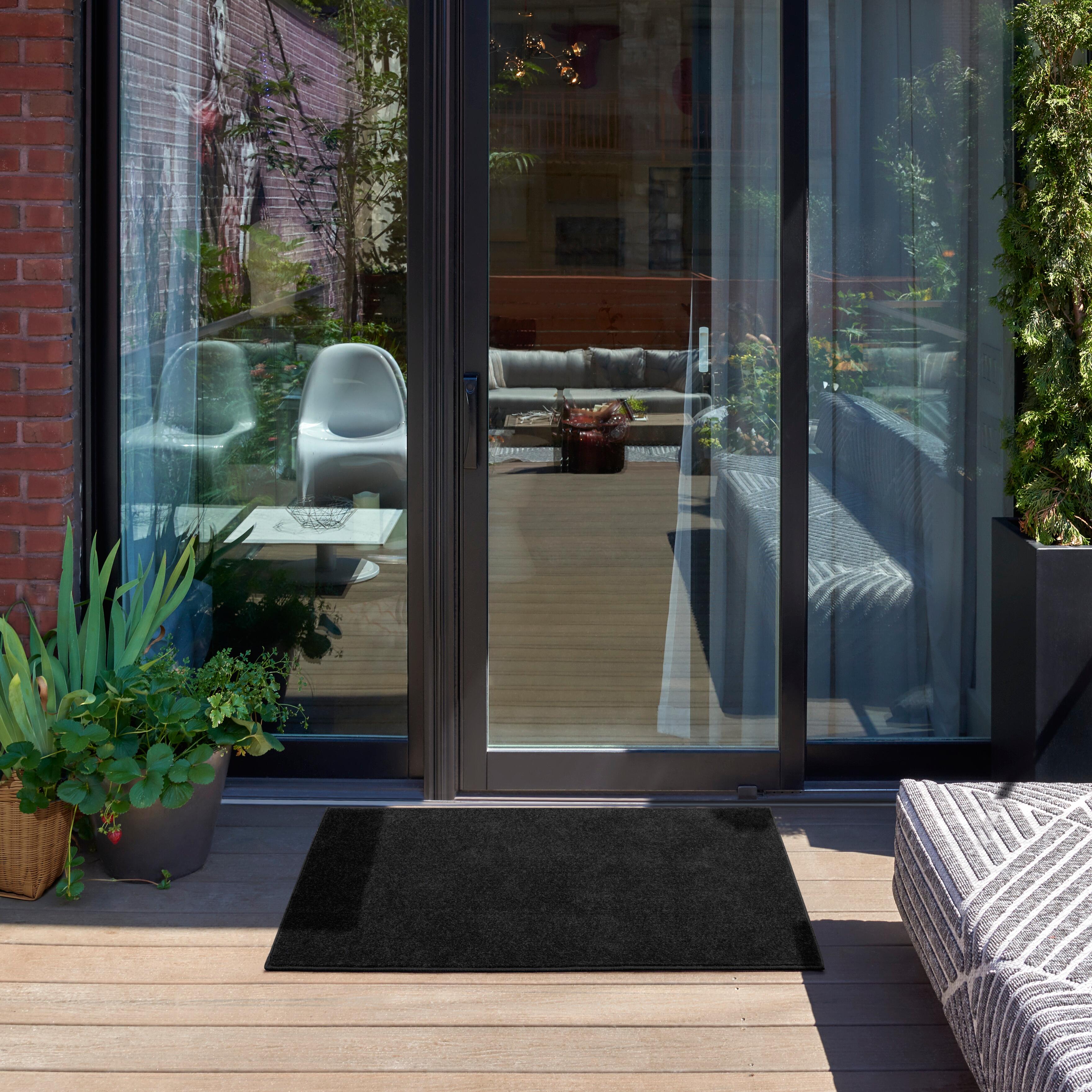 Nourison Home Nourison Nourison Essentials 2' x 4' Black Outdoor Indoor/Outdoor Rug, Black, rollover