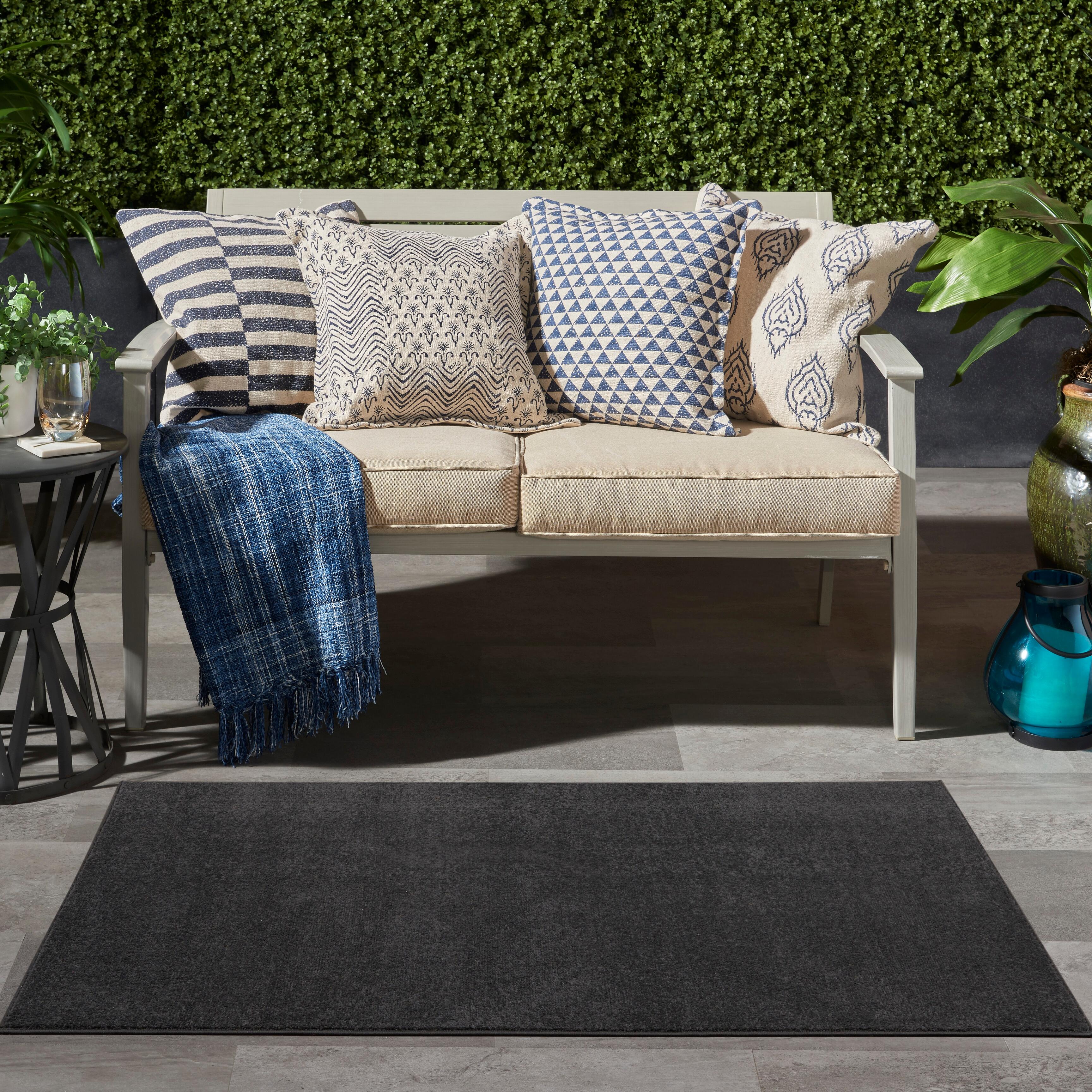 Nourison Home Nourison Nourison Essentials 3' x 5' Black Outdoor Indoor/Outdoor Rug, Black, rollover