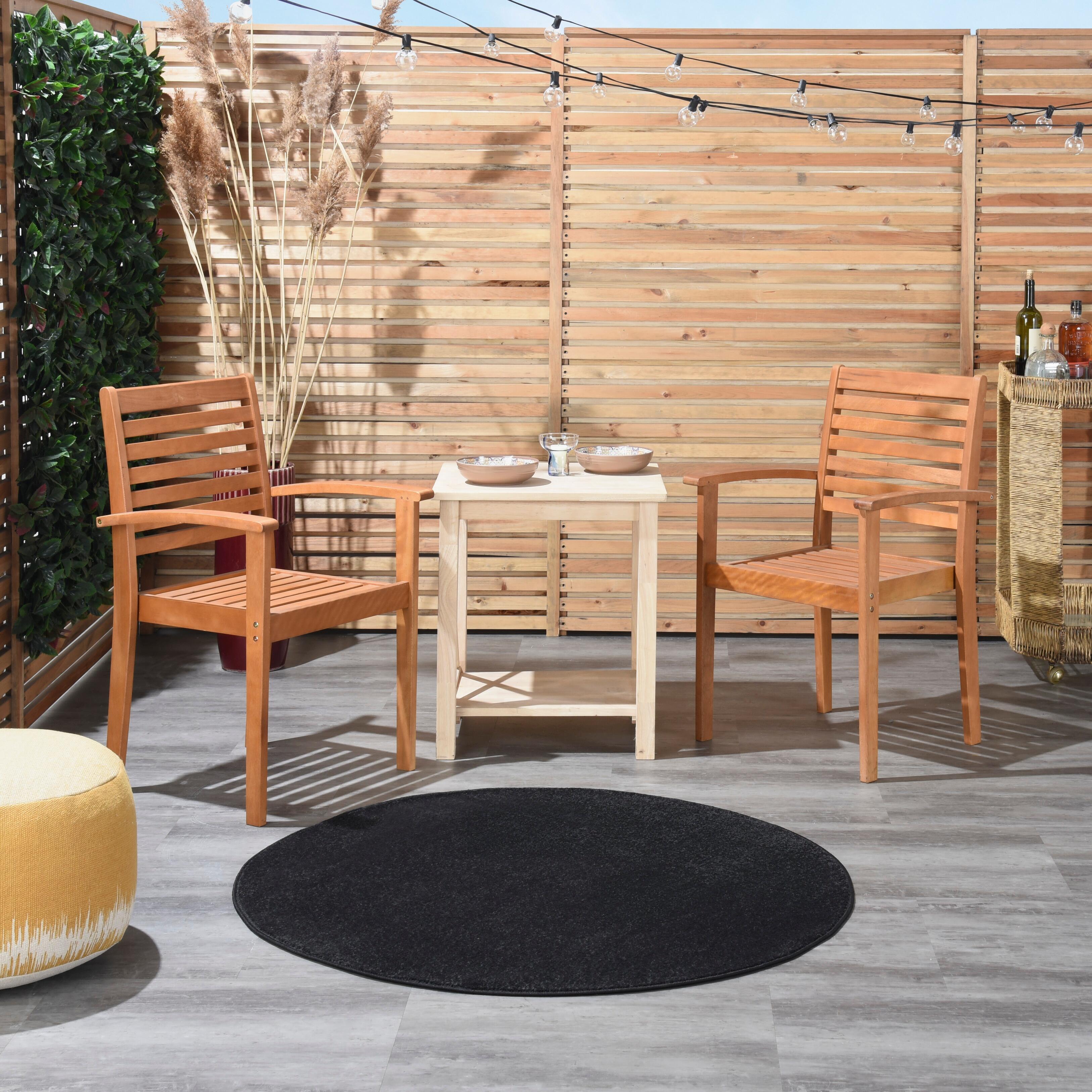 Nourison Home Nourison Nourison Essentials 4' x round Black Outdoor Indoor/Outdoor Rug, Black, rollover
