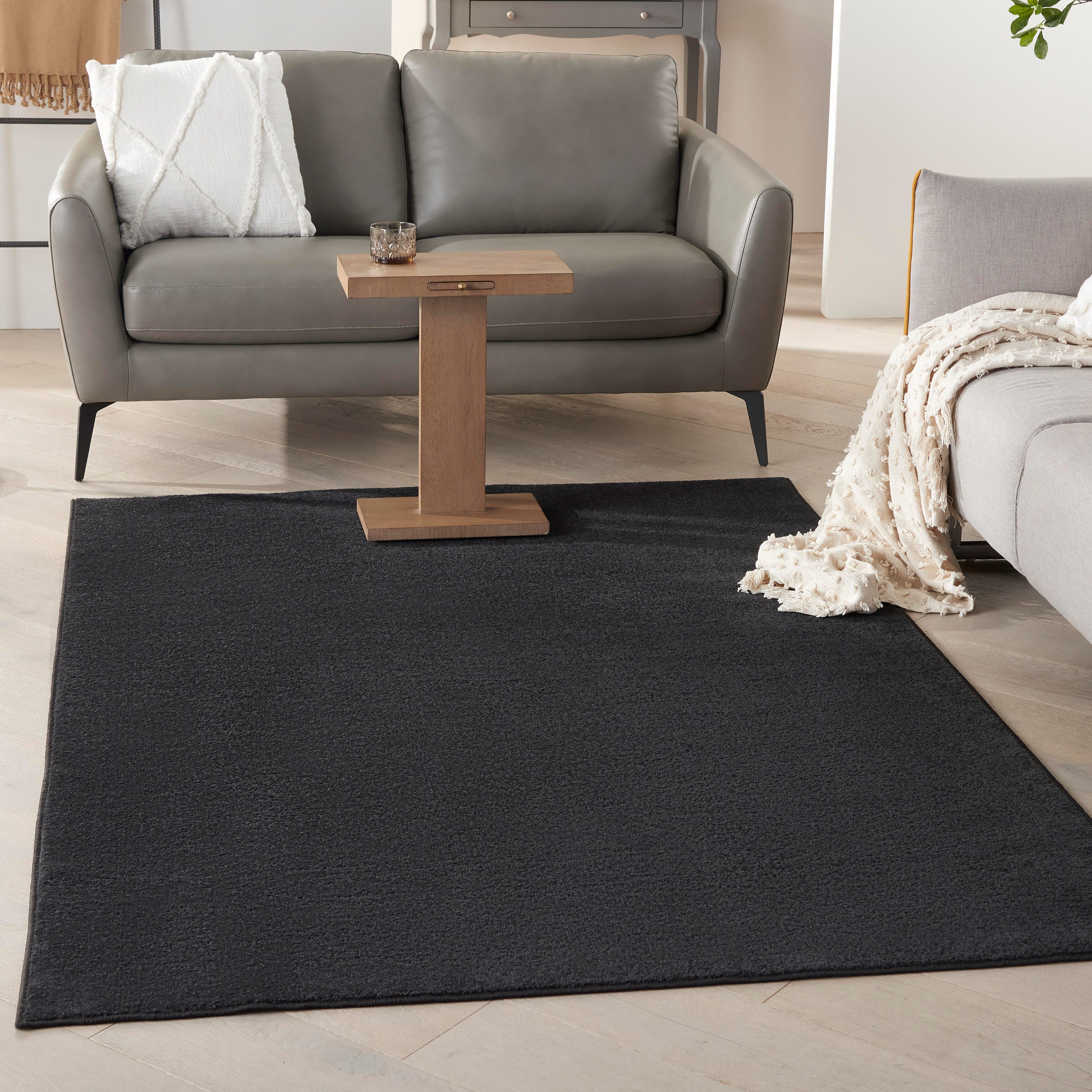 グリズリー　ブラック ラフアウト 26.5cm位 Nourison Home Essentials 5' x 7' Black Outdoor Indoor/Outdoor Rug