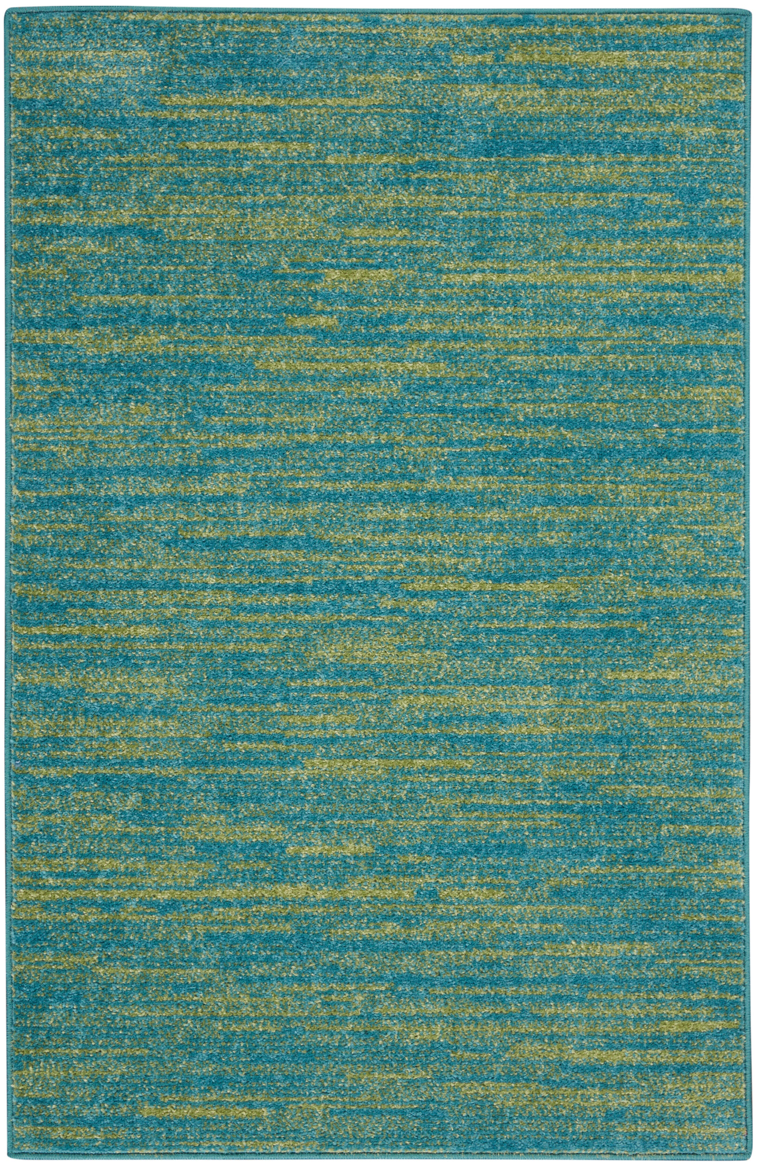 Nourison Home Nourison Nourison Essentials 2' x 4' Blue Green Outdoor Indoor/Outdoor Rug, Blue/Green, large