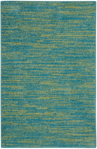 Nourison Home Nourison Nourison Essentials 2' x 4' Blue Green Outdoor Indoor/Outdoor Rug, Blue/Green, large