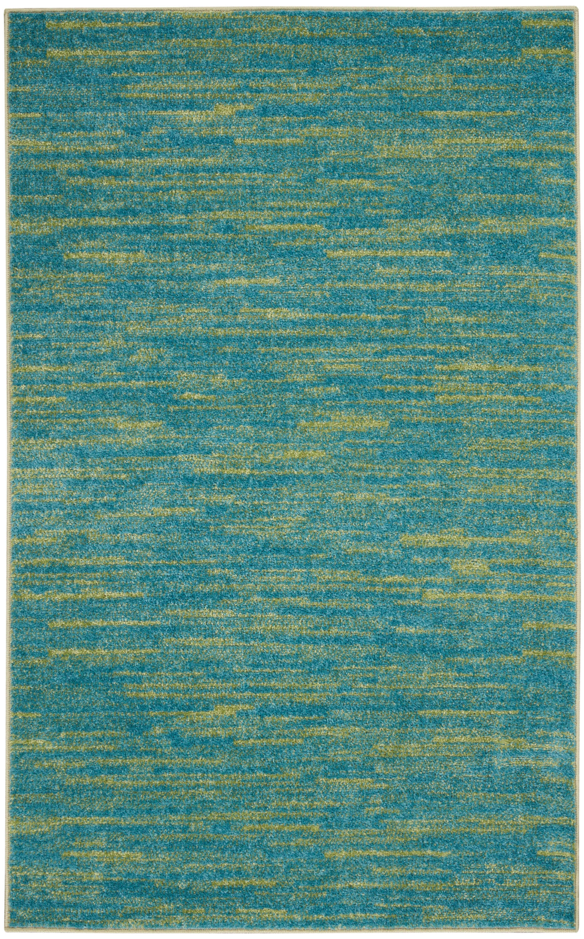 Nourison Home Nourison Nourison Essentials 3' x 5' Blue Green Outdoor Indoor/Outdoor Rug, Blue/Green, large