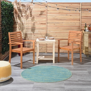 Nourison Home Nourison Nourison Essentials 4' x round Blue Green Outdoor Indoor/Outdoor Rug, Blue/Green, rollover
