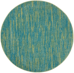 Nourison Home Nourison Nourison Essentials 4' x round Blue Green Outdoor Indoor/Outdoor Rug, Blue/Green, large