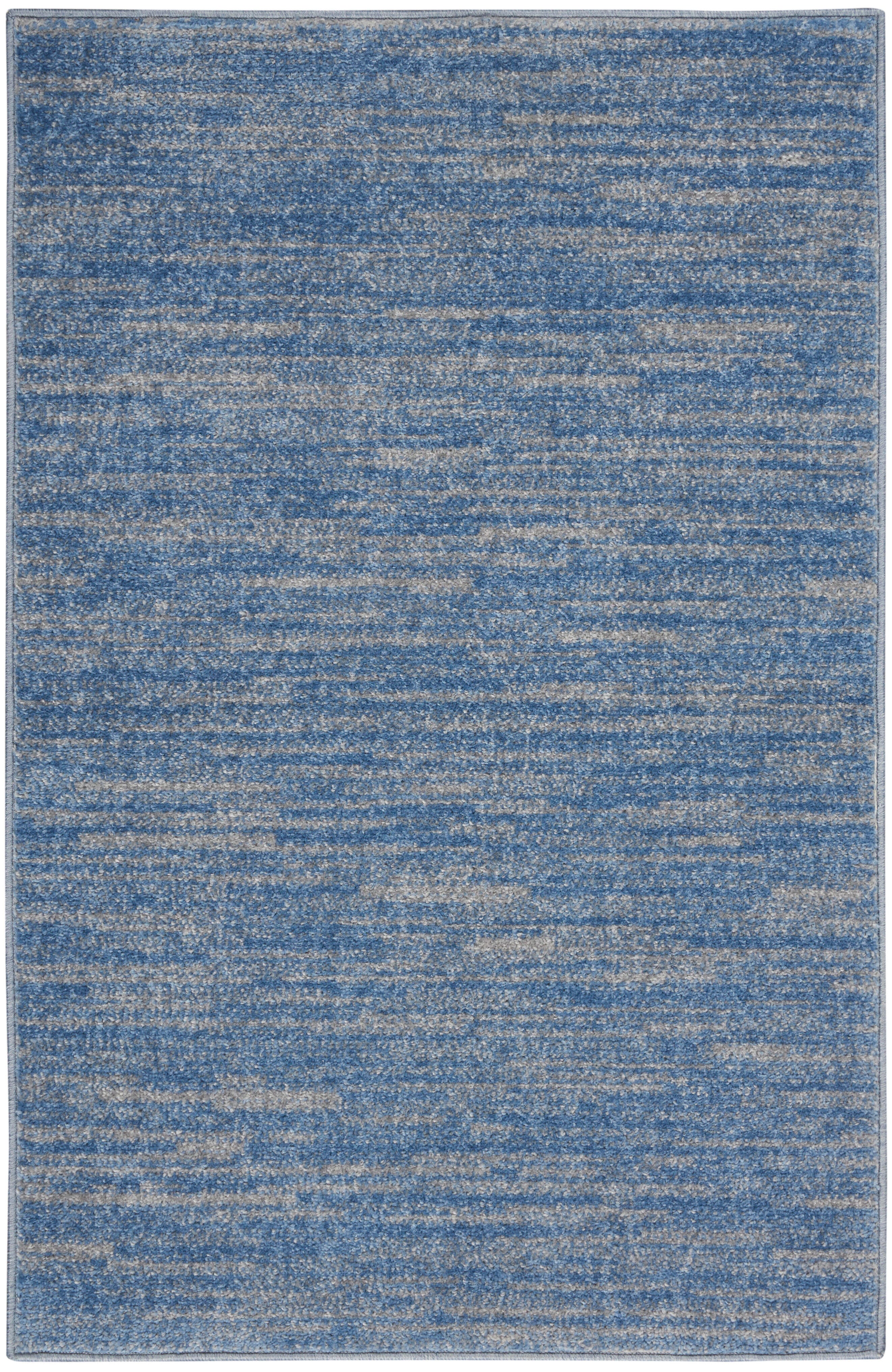 Nourison Home Nourison Nourison Essentials 2' x 4' Blue/Grey Outdoor Indoor/Outdoor Rug, Blue/Gray, large