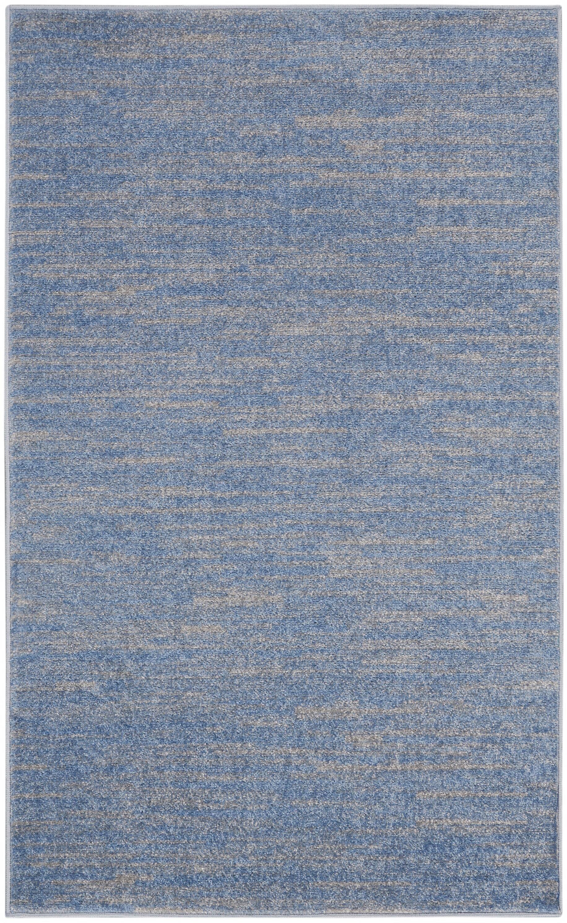 Nourison Home Nourison Nourison Essentials 3' x 5' Blue/Grey Outdoor Indoor/Outdoor Rug, Blue/Gray, large