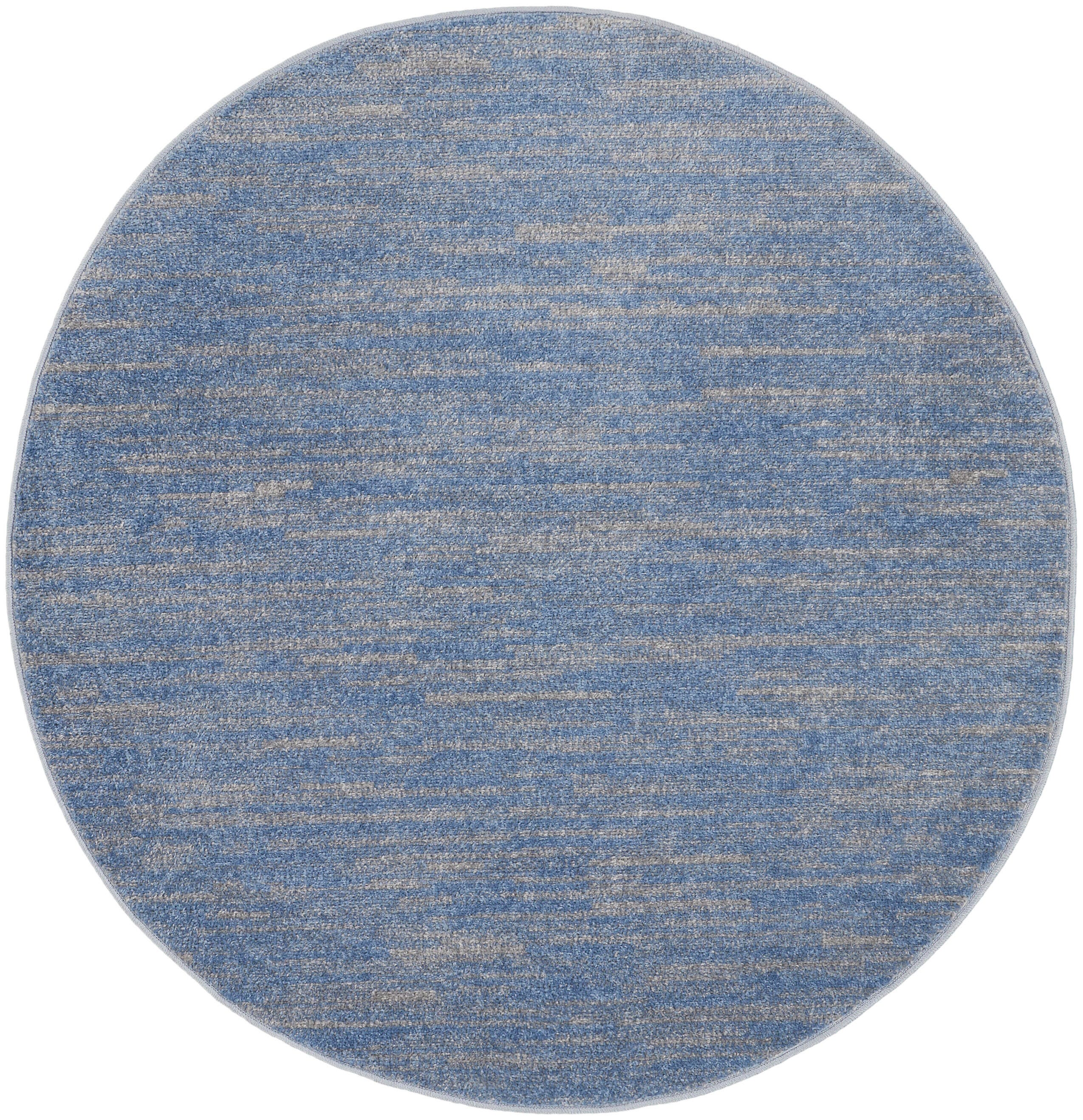 Nourison Home Nourison Nourison Essentials 4' x round Blue/Grey Outdoor Indoor/Outdoor Rug, Blue/Gray, large