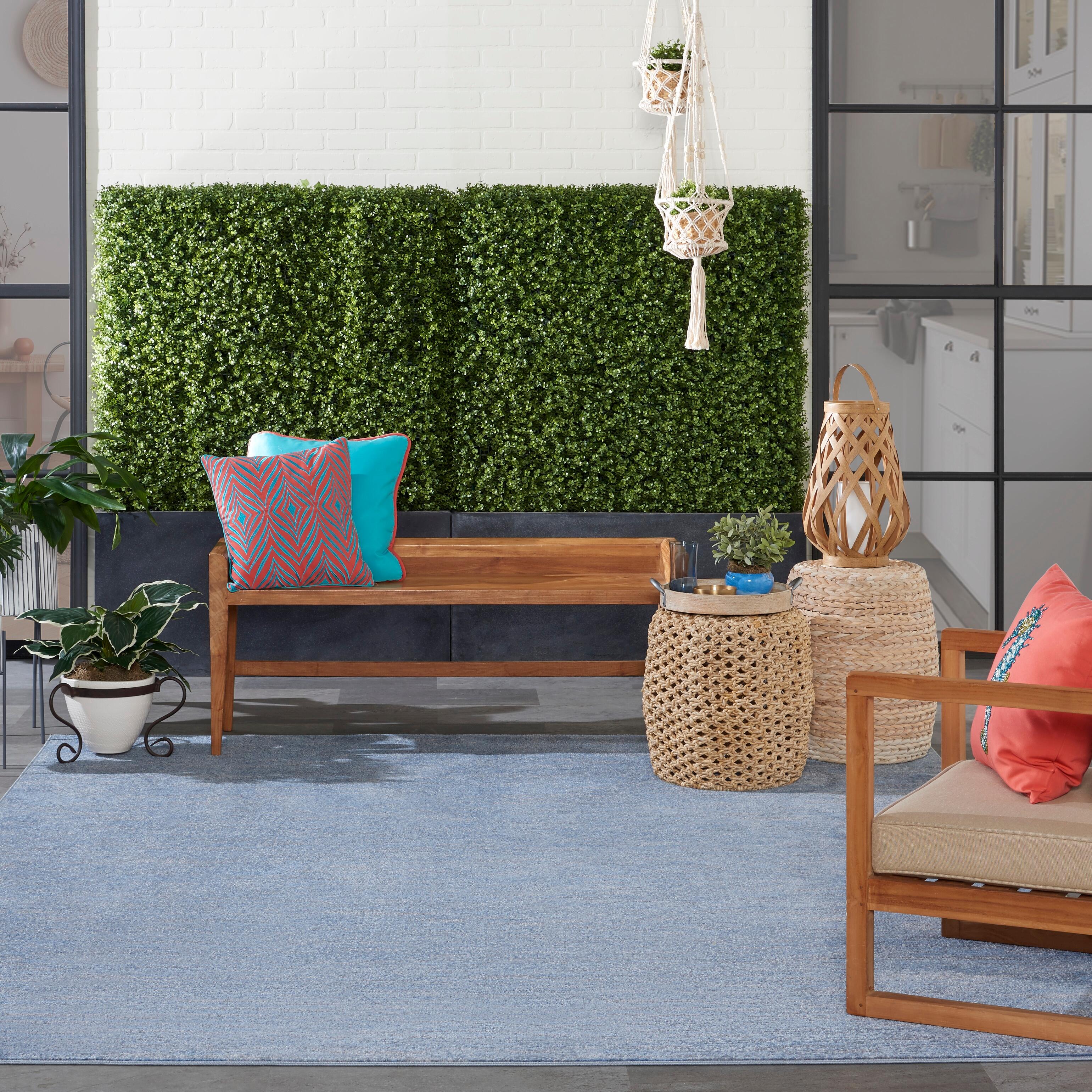Nourison Home Nourison Nourison Essentials 7' x 10' Blue/Grey Outdoor Indoor/Outdoor Rug, Blue/Gray, rollover