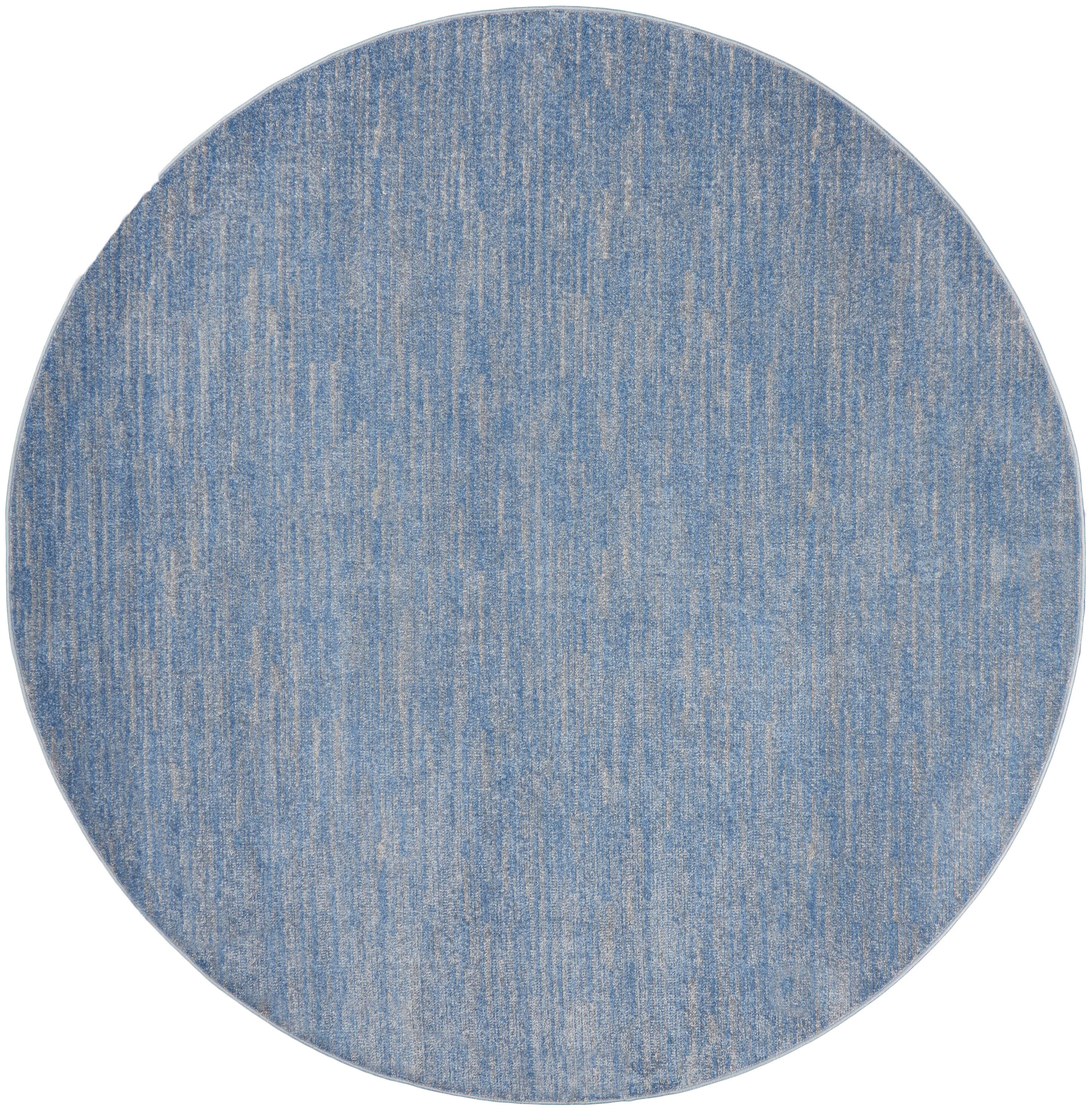 Nourison Home Nourison Nourison Essentials 8' x round Blue/Grey Outdoor Indoor/Outdoor Rug, Blue/Gray, large