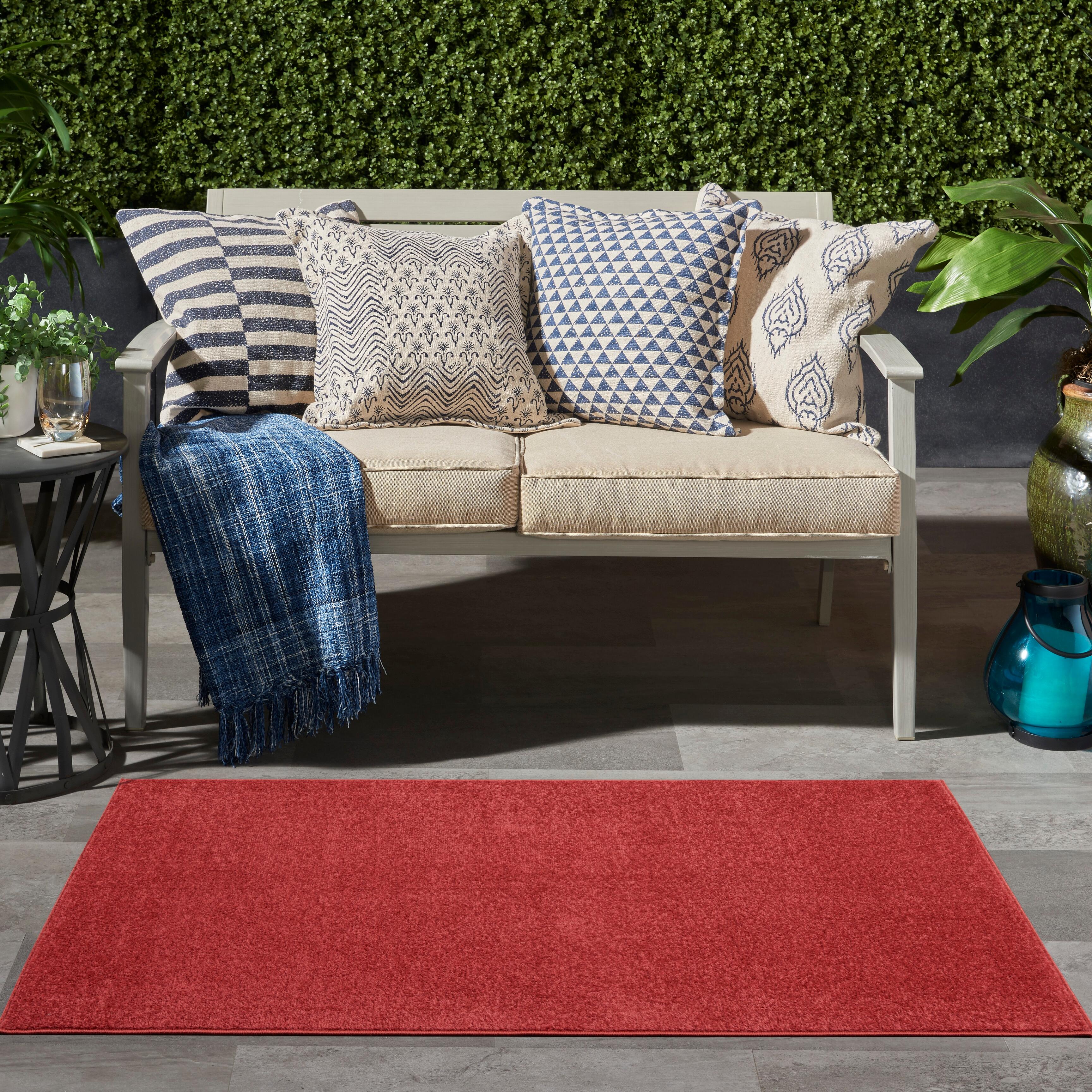 Nourison Home Nourison Nourison Essentials 3' x 5' Brick Red Outdoor Indoor/Outdoor Rug, Brick, rollover