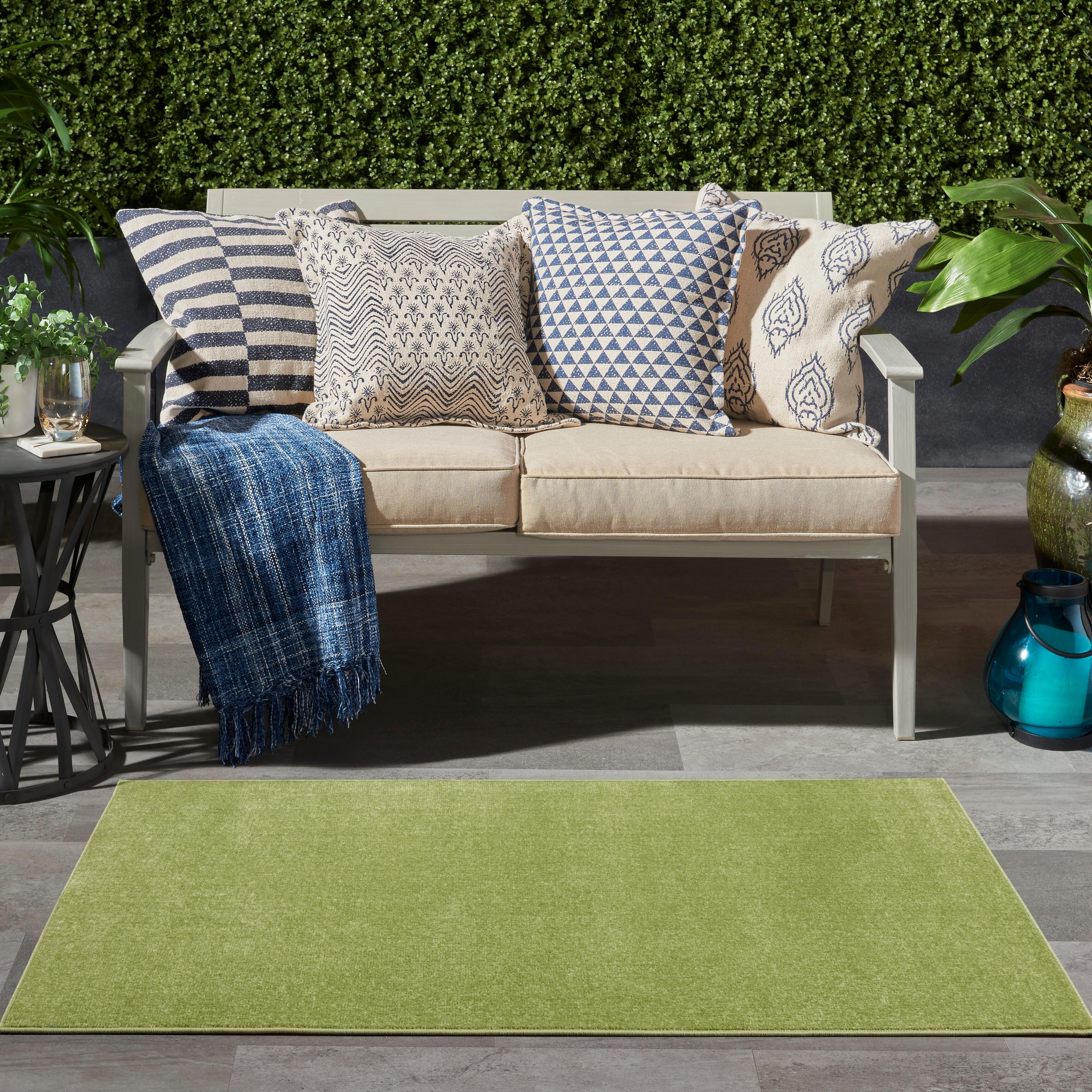 Nourison Home Nourison Nourison Essentials 3' x 5' Green Outdoor Indoor/Outdoor Rug, Green, rollover