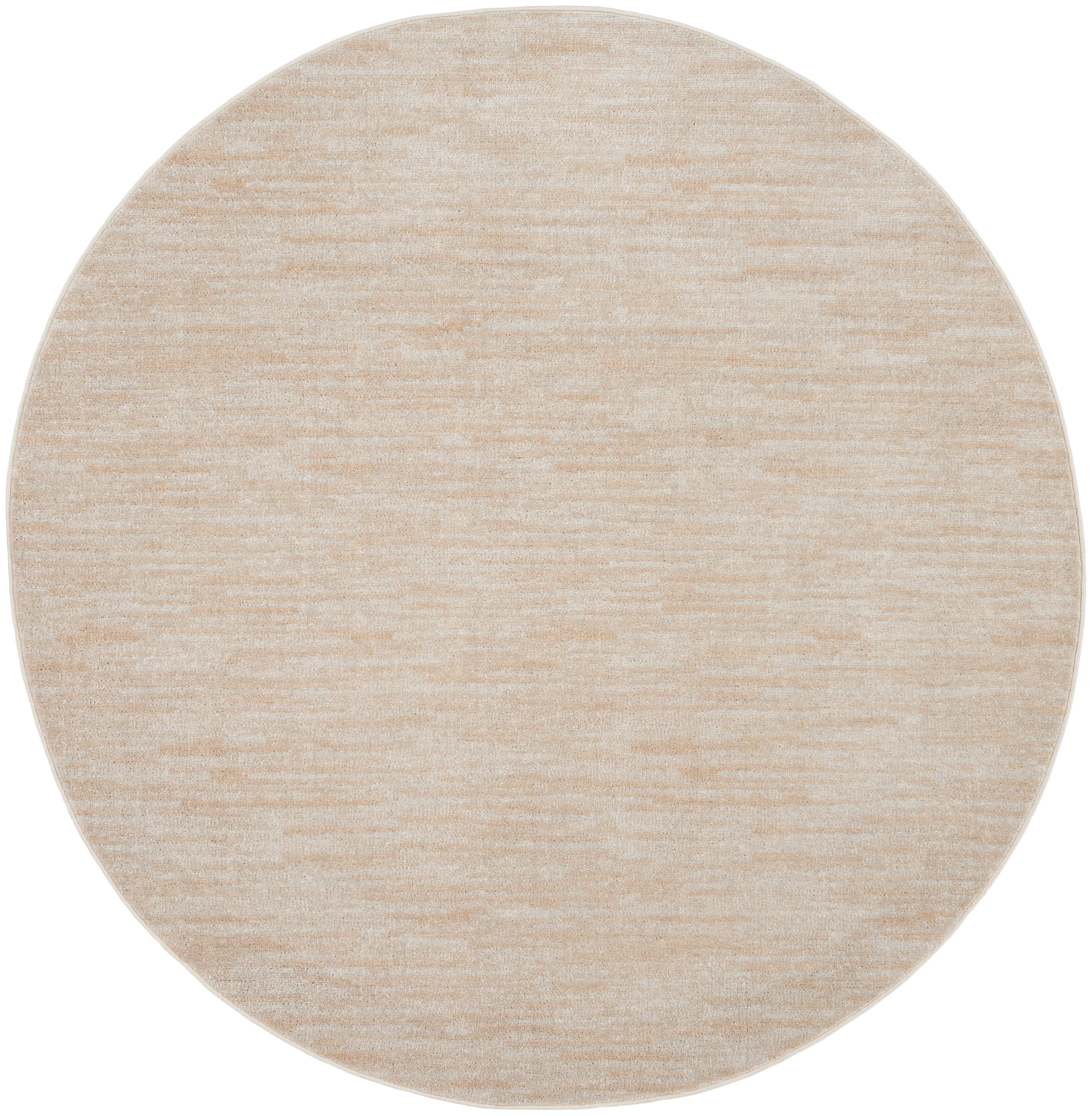 Nourison Home Nourison Nourison Essentials 6' x ROUND Ivory Beige Outdoor Indoor/Outdoor Rug, Cream, large