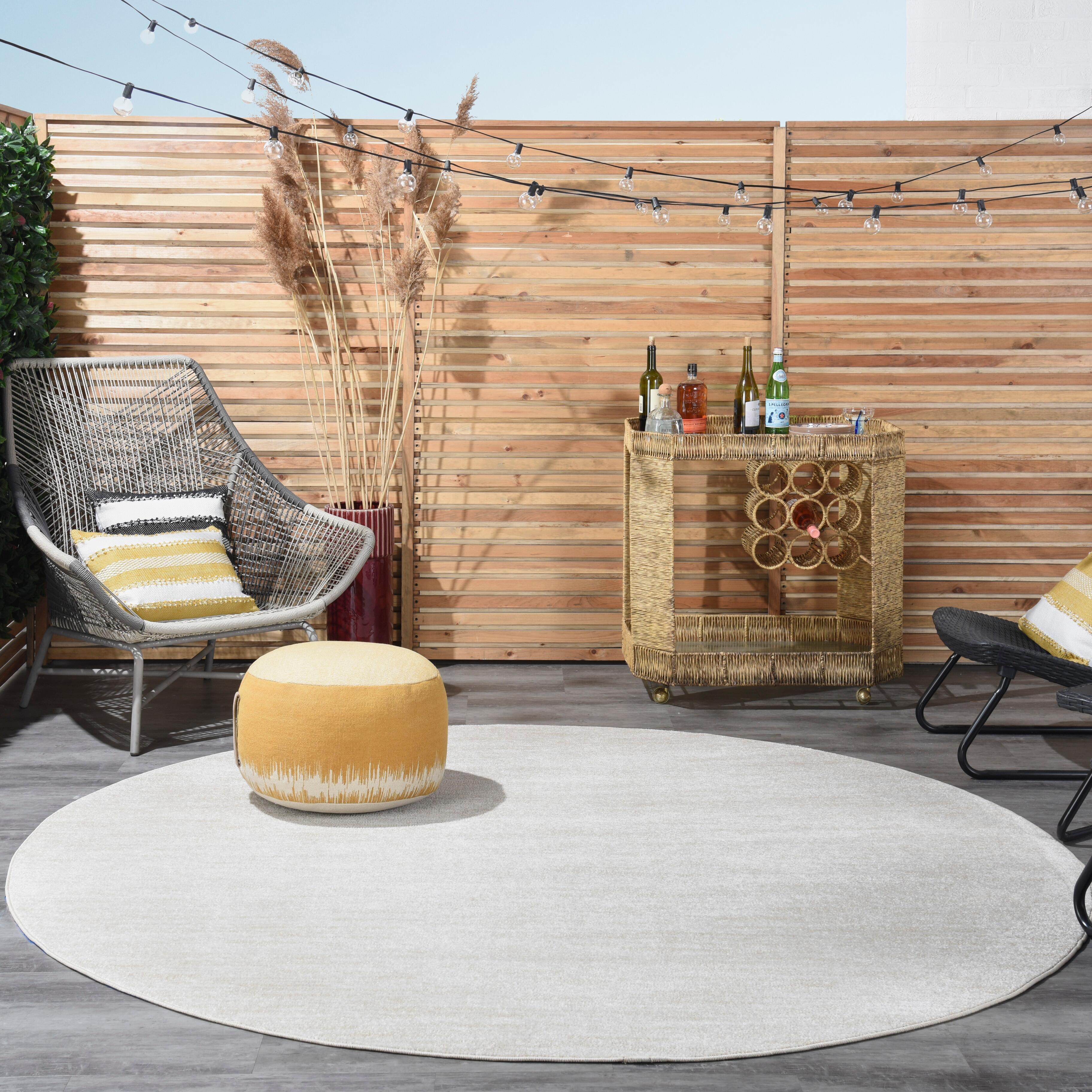 Nourison Home Nourison Nourison Essentials 8' x round Ivory Beige Outdoor Indoor/Outdoor Rug, Cream, rollover