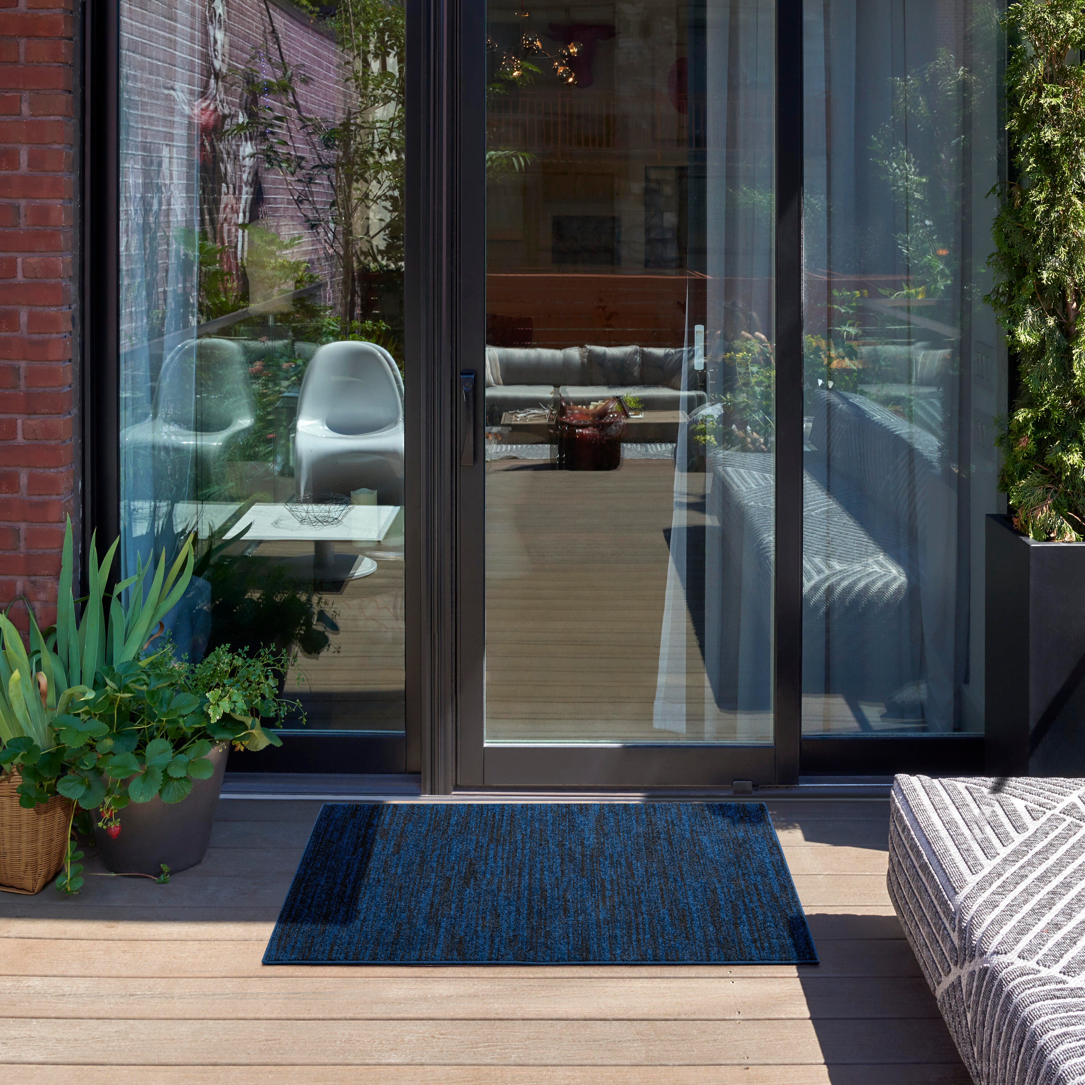 Nourison Home Nourison Nourison Essentials 2' x 4' Midnight Blue Outdoor Indoor/Outdoor Rug, Midnight Blue, rollover