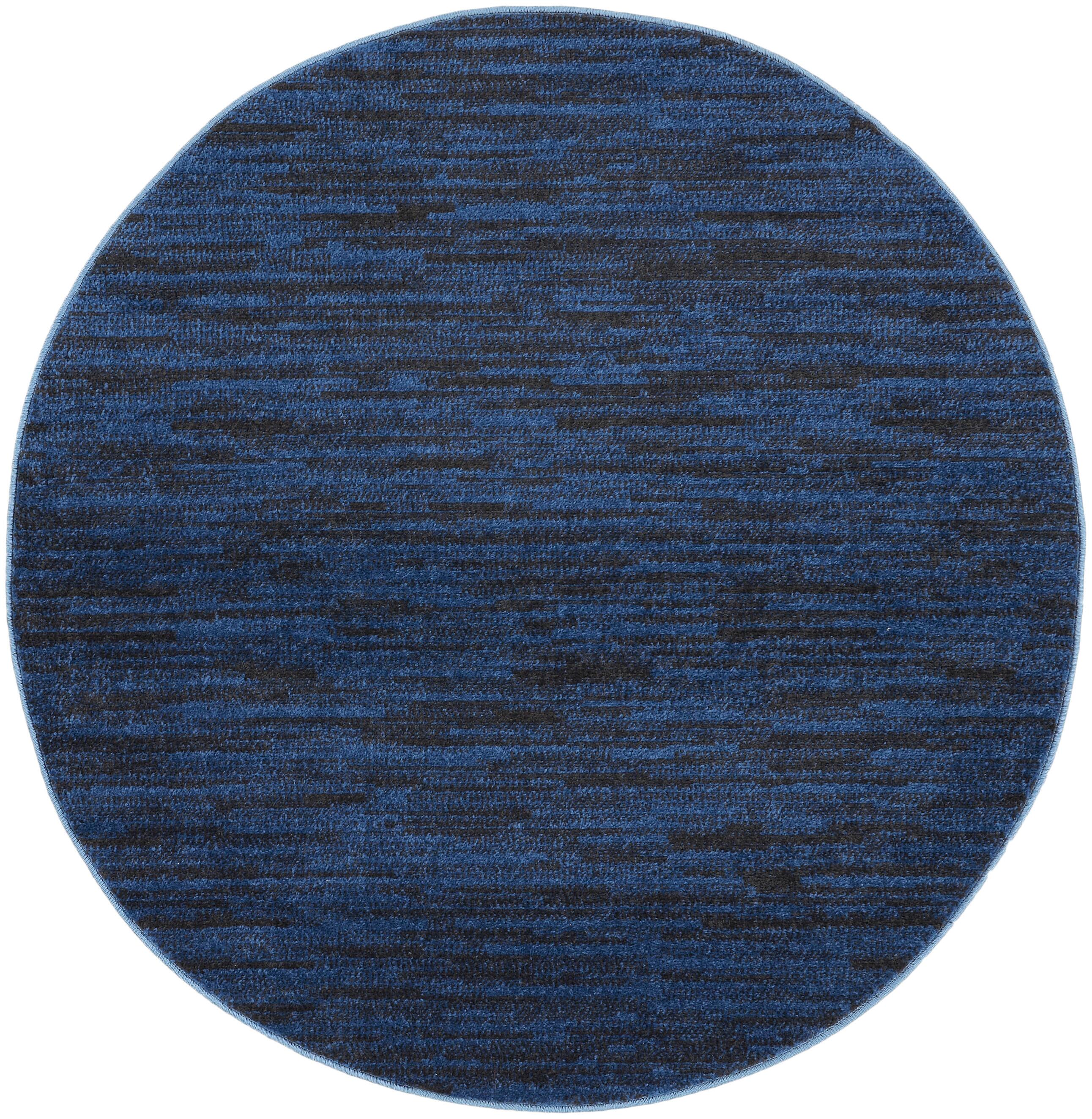 Nourison Home Nourison Nourison Essentials 4' x round Midnight Blue Outdoor Indoor/Outdoor Rug, Midnight Blue, large